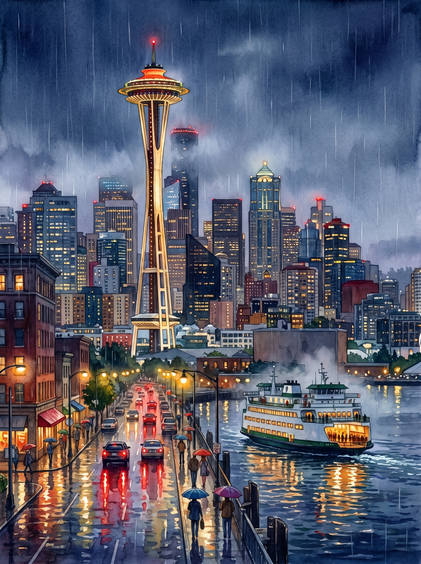Rainy Night in Seattle