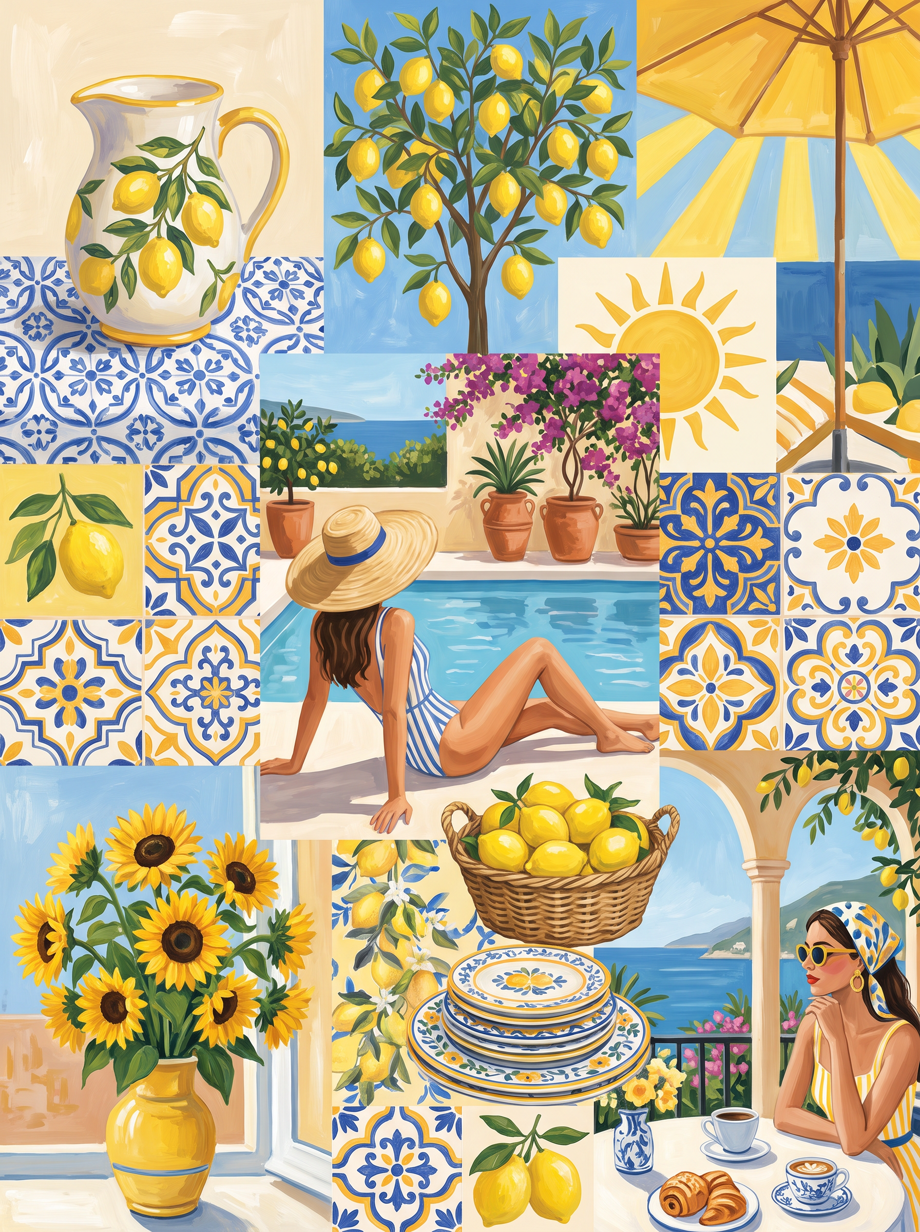 Amalfi Lemon Tile Squares