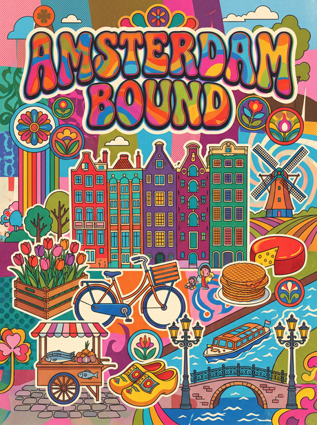 Amsterdam Bound Tulips (150 Color Diamond Painting)