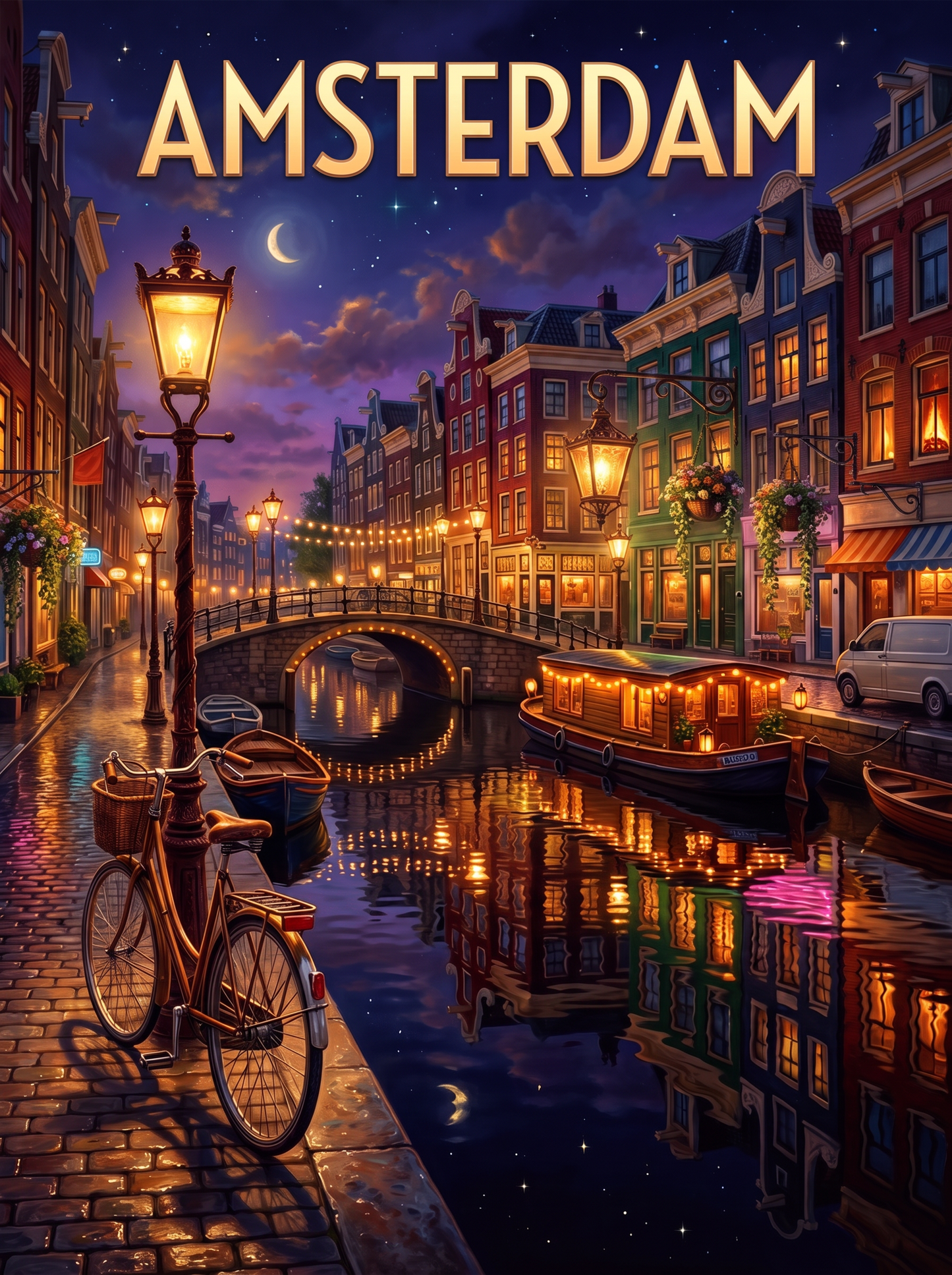 Amsterdam Canal Lamplight