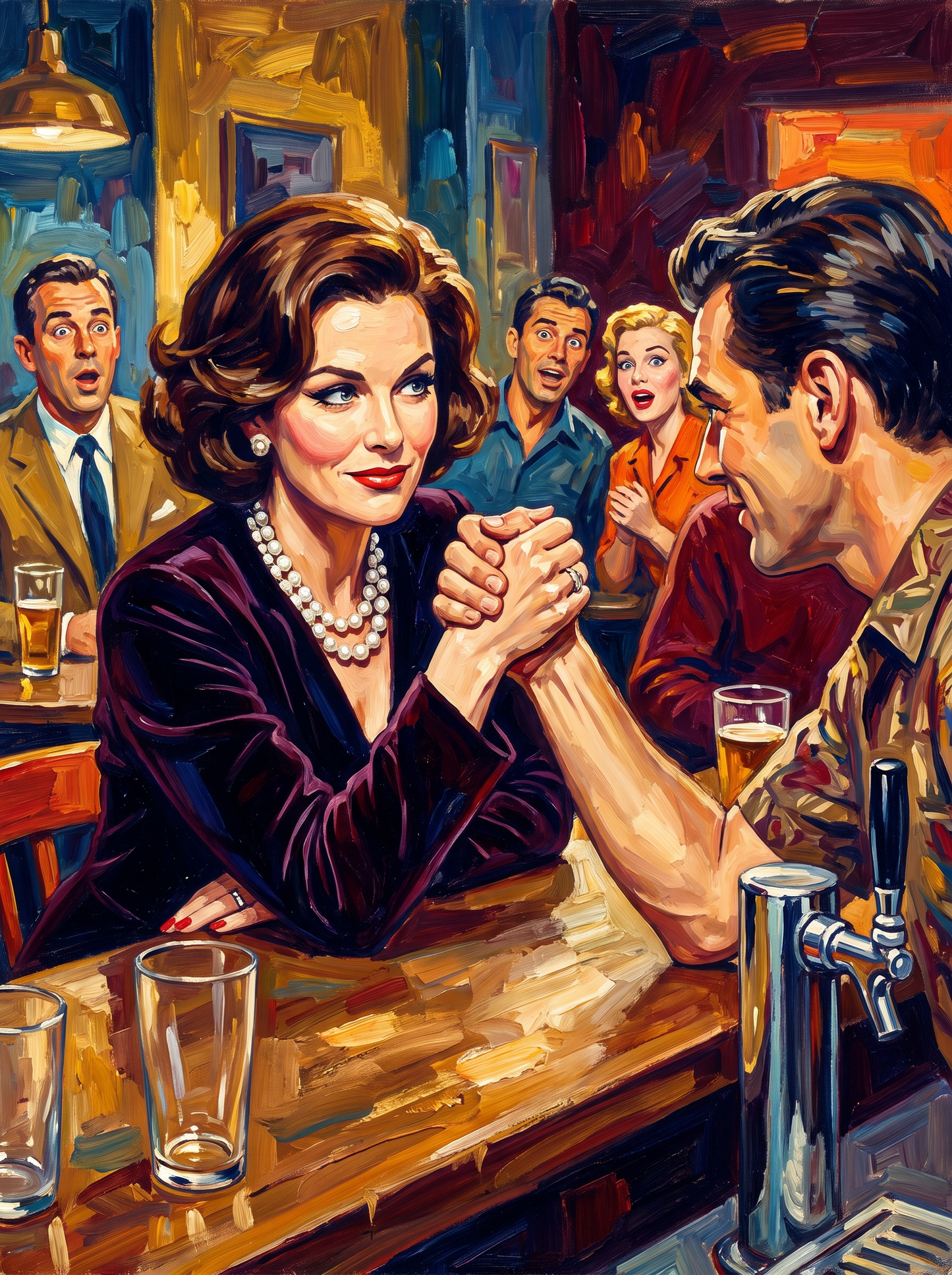 Arm Wrestle At Bar
