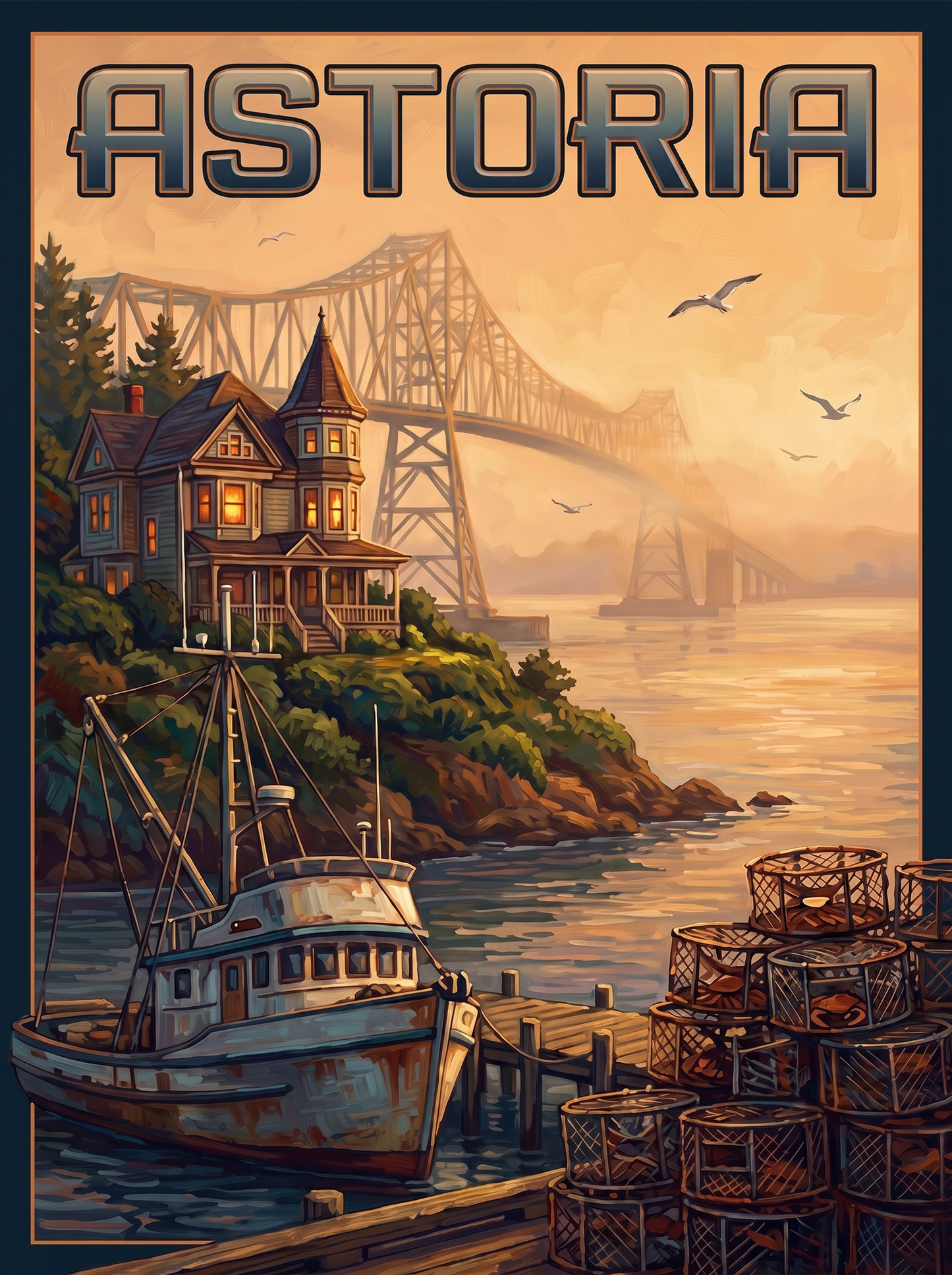 Astoria Bridge Fishing Boat