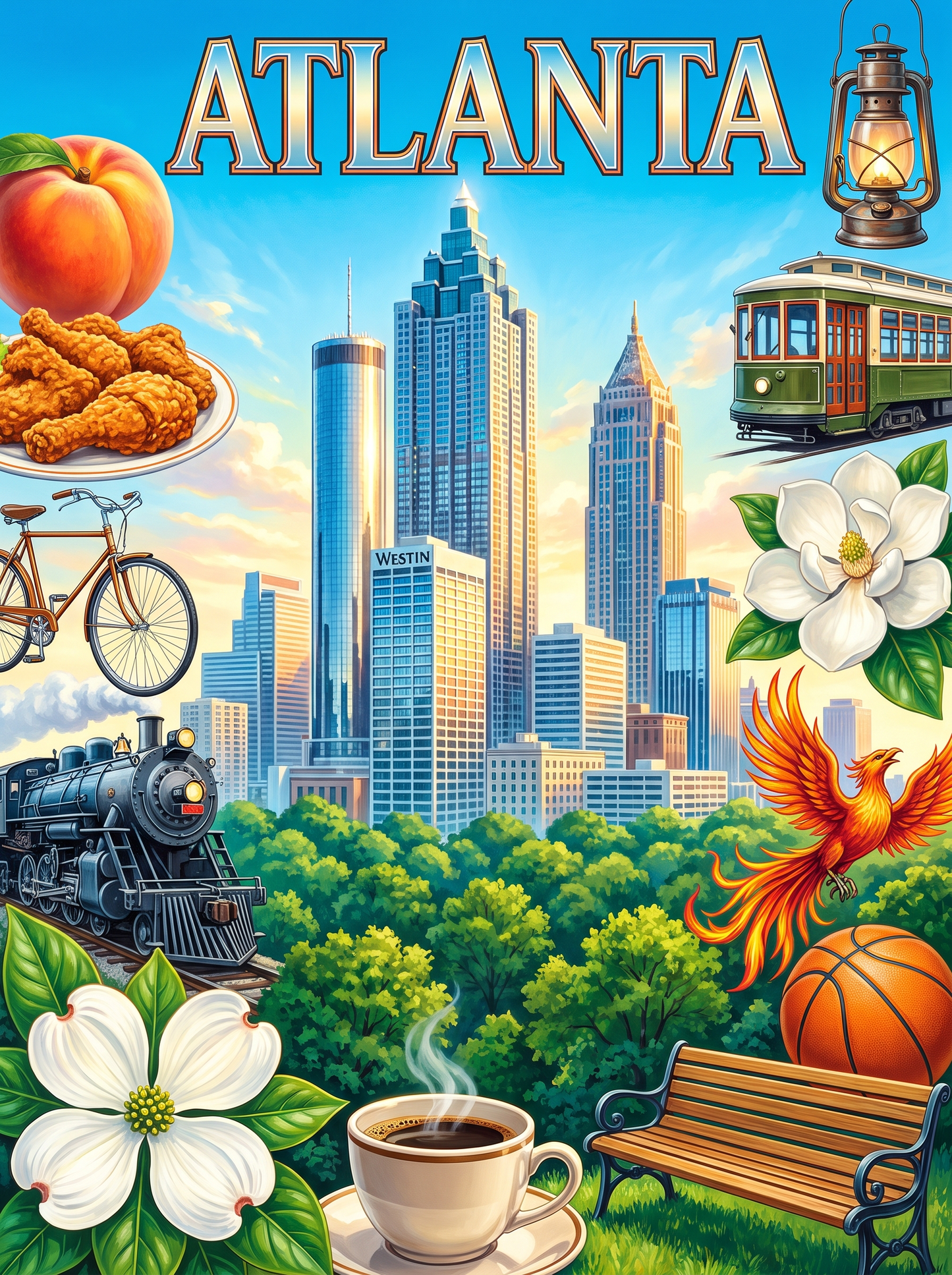 Atlanta Skyline Peach