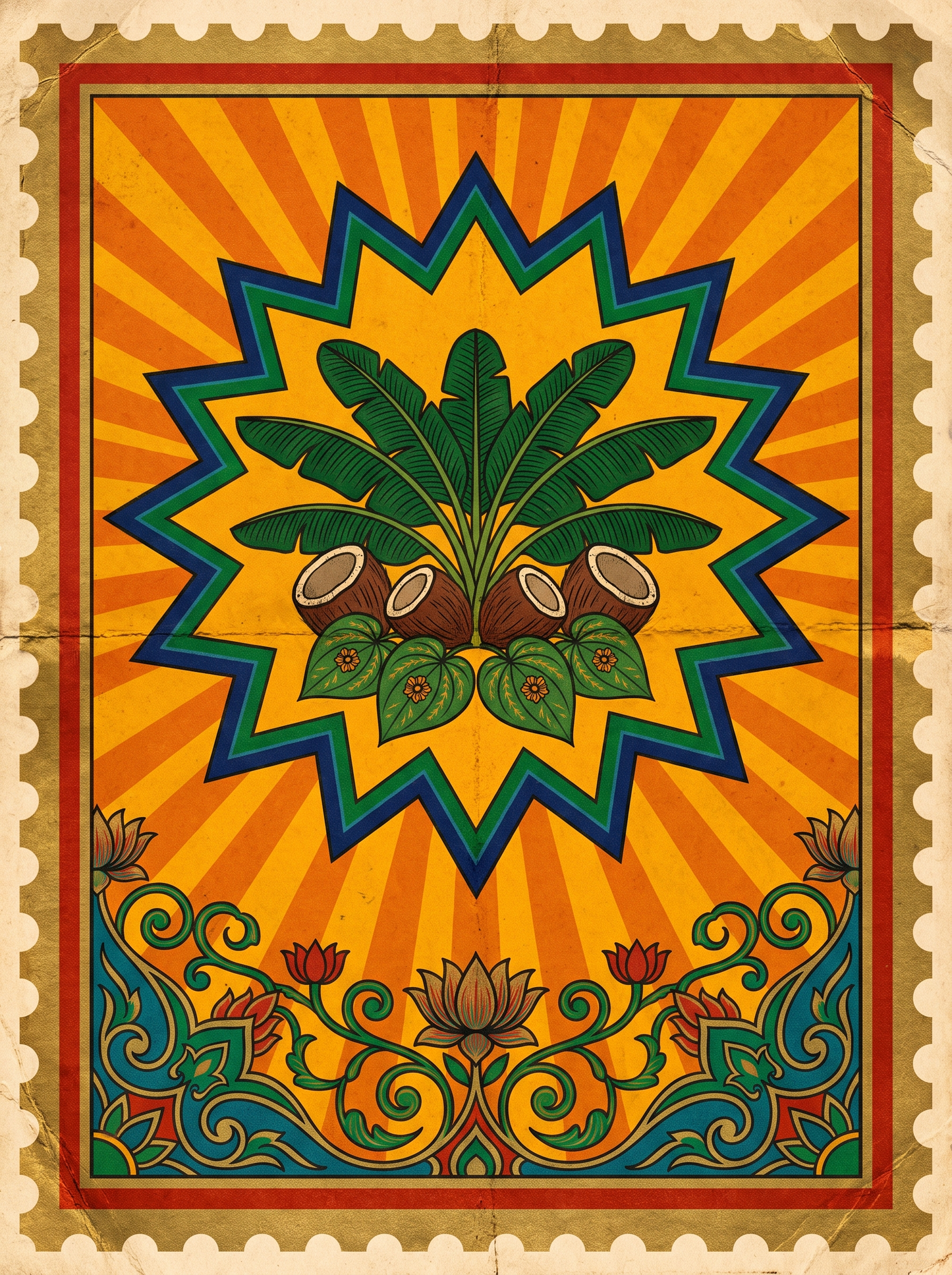 Banana Leaf And Coconuts