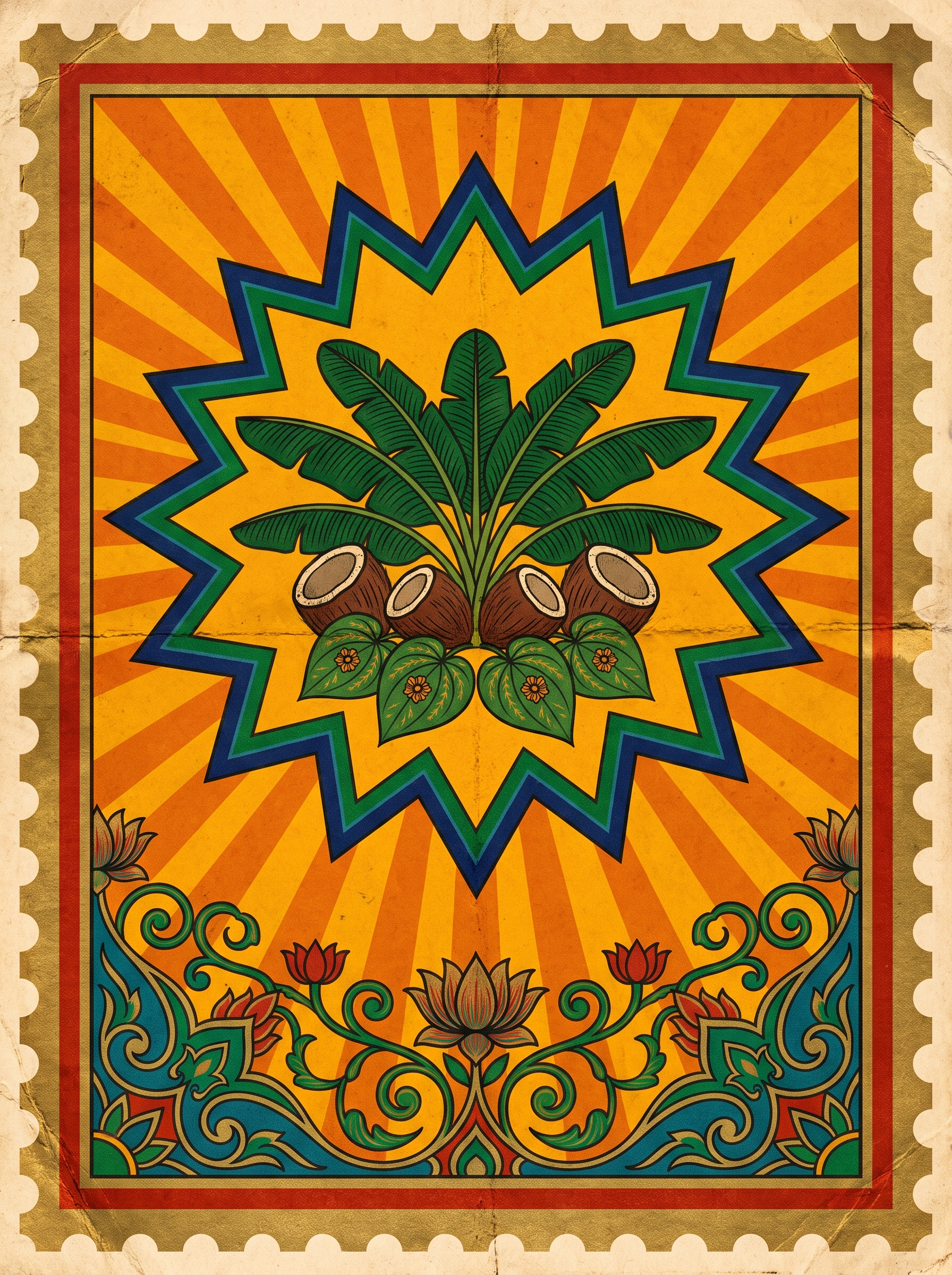 Banana Leaf And Coconuts