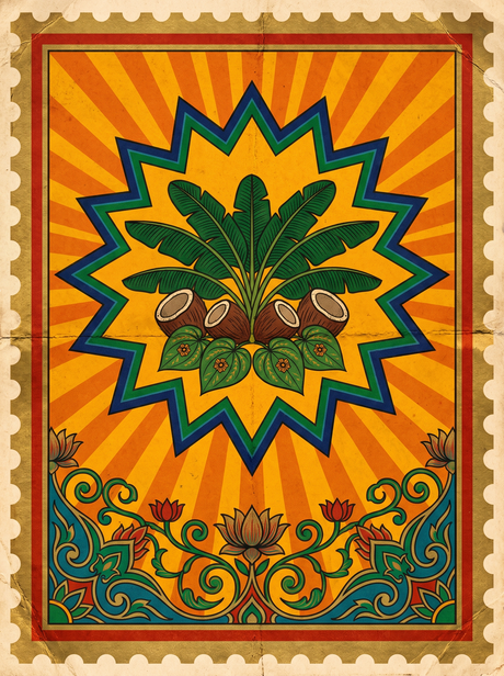 Banana Leaf And Coconuts