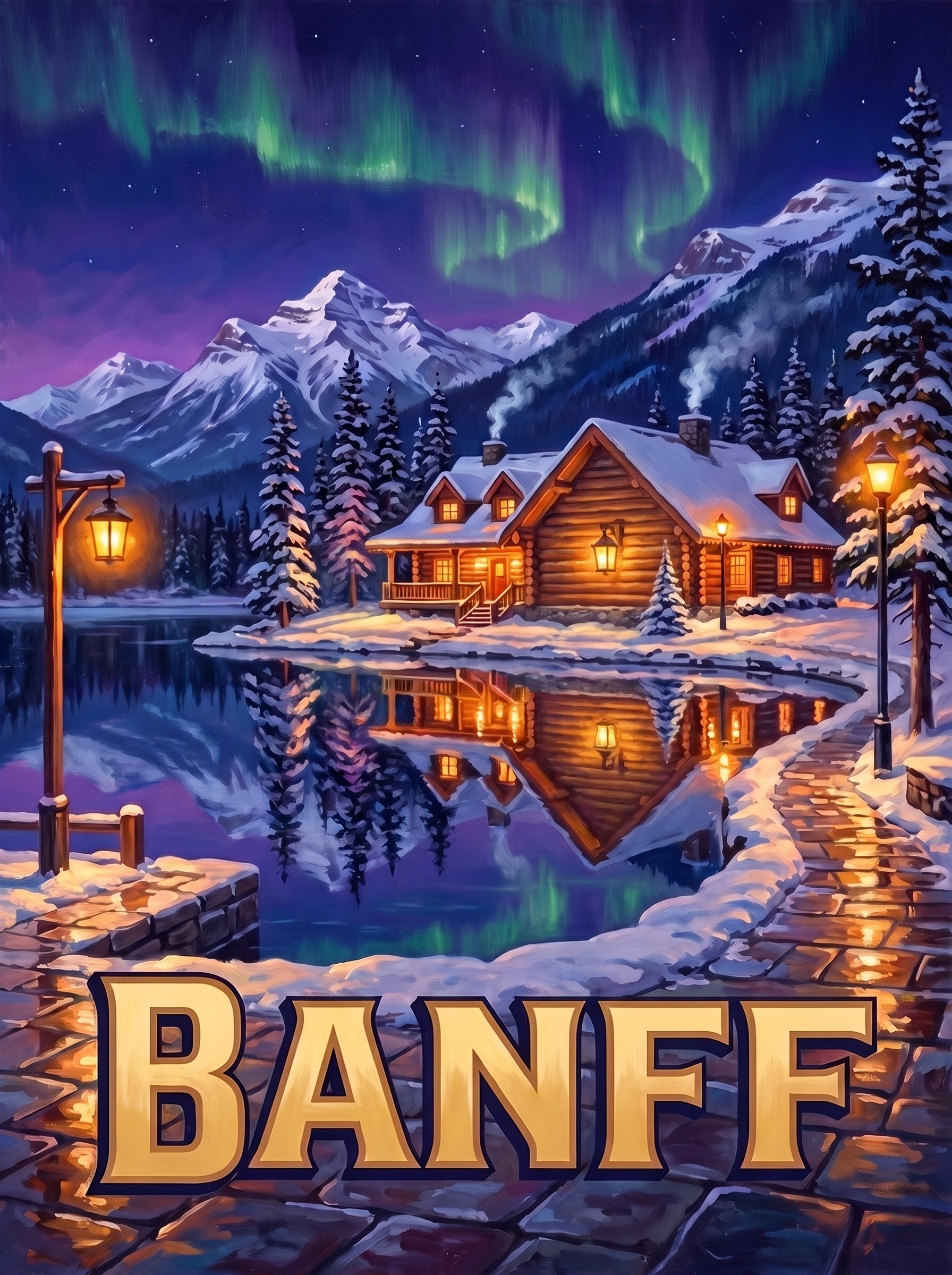 Banff Cabin Aurora