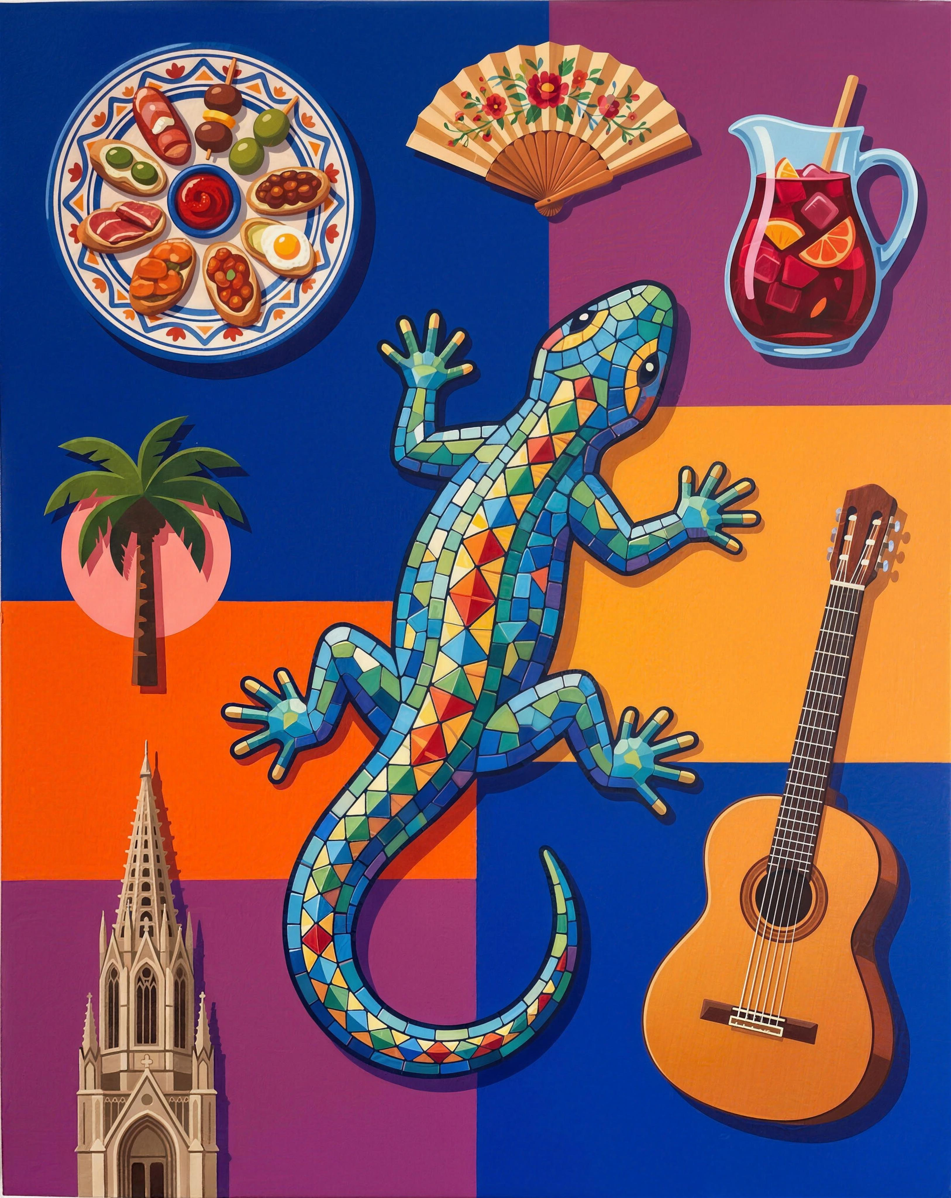 Barcelona Mosaic Lizard Sangria