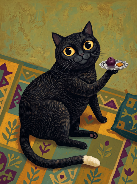 Black Cat With Chocolate