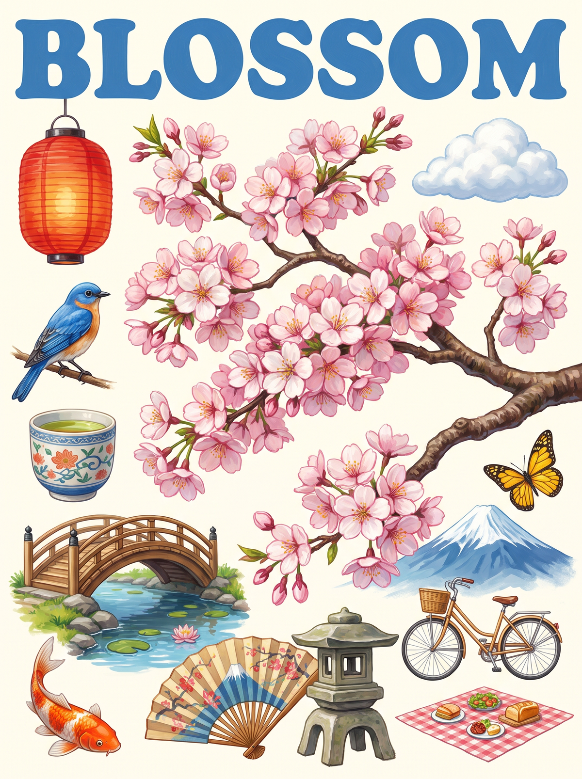 Blossom Branch And Lantern