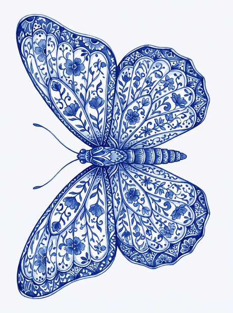 Blue Fan Wing Butterfly