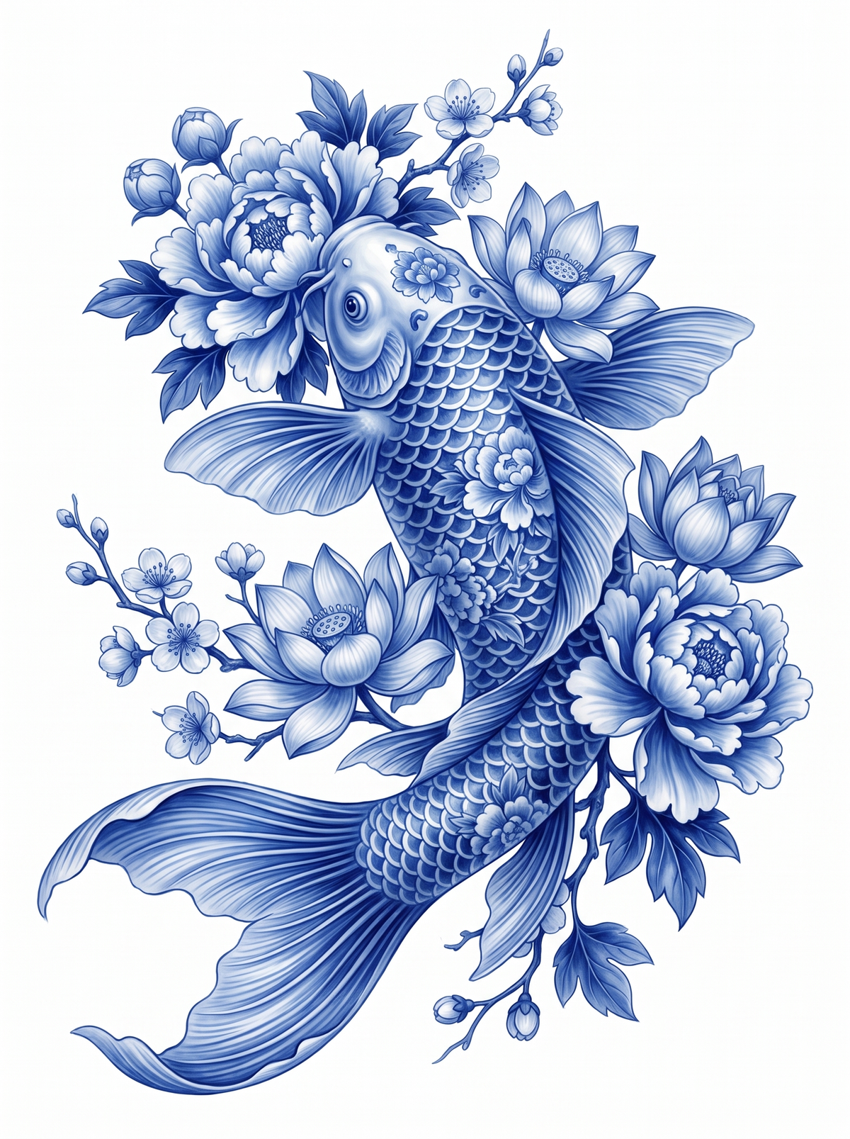 Blue Koi Lotus Blooms