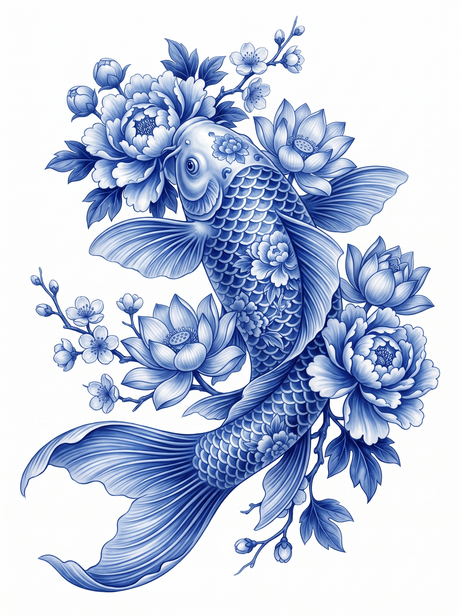 Blue Koi Lotus Blooms