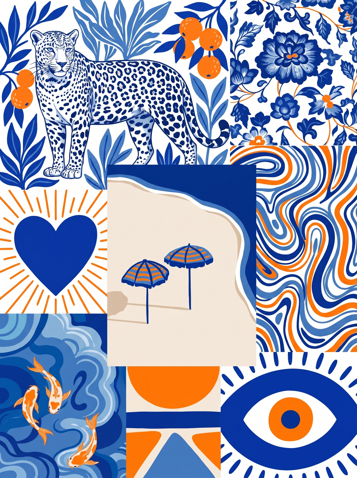 Blue Leopard Riviera Grid