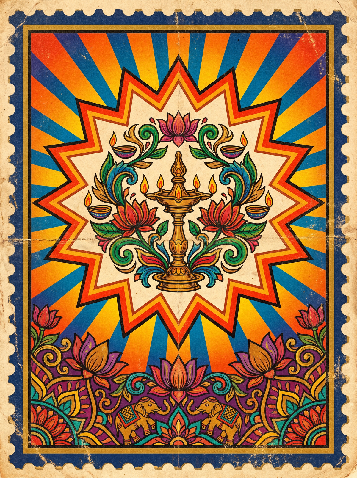 Brass Diya Lamp Star
