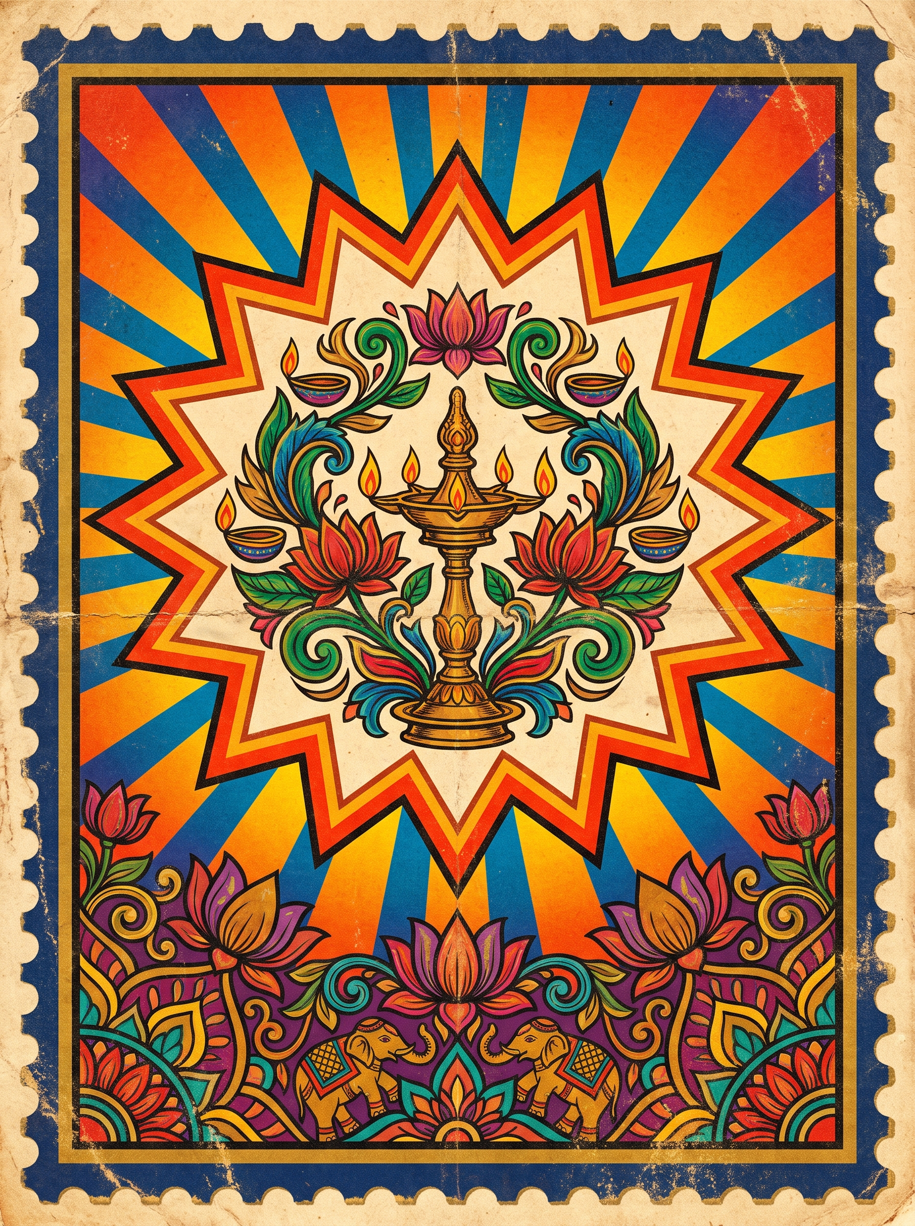 Brass Diya Lamp Star