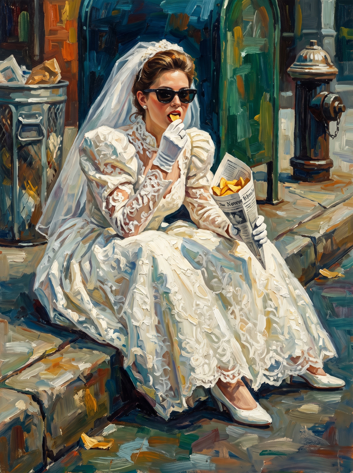 Bride Eating Chips