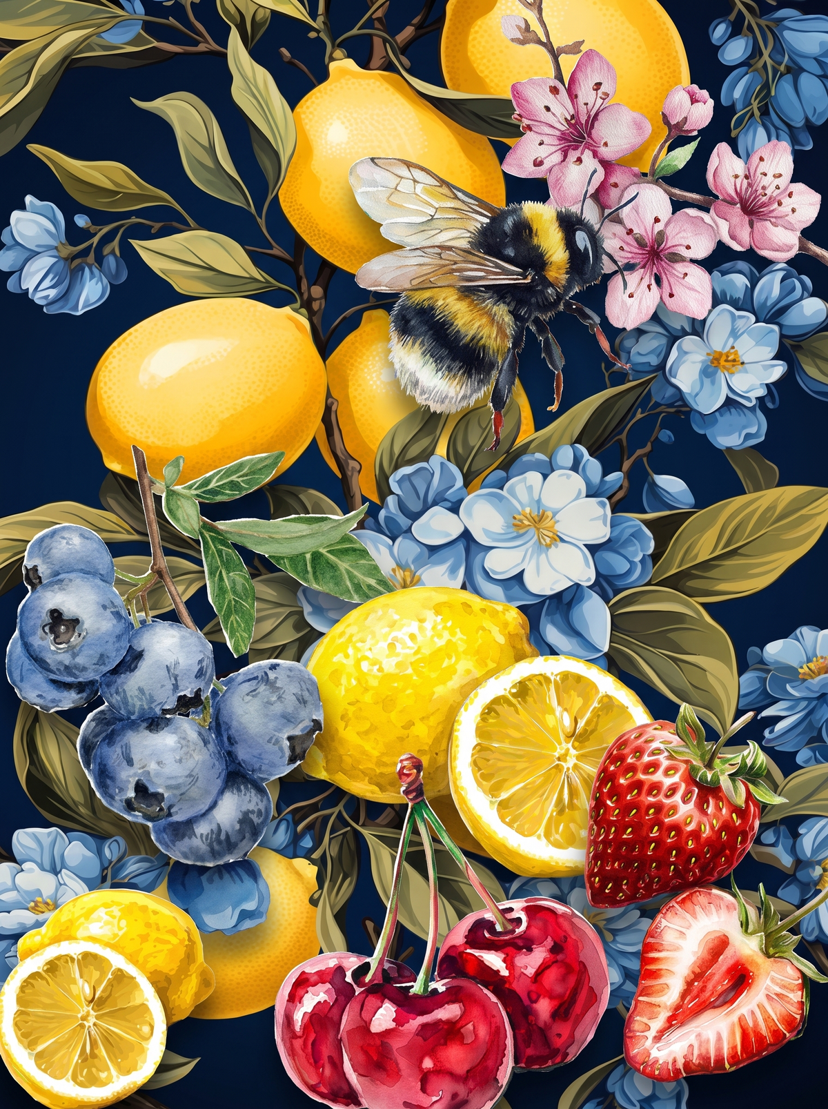 Bumblebee Lemon Navy Bloom