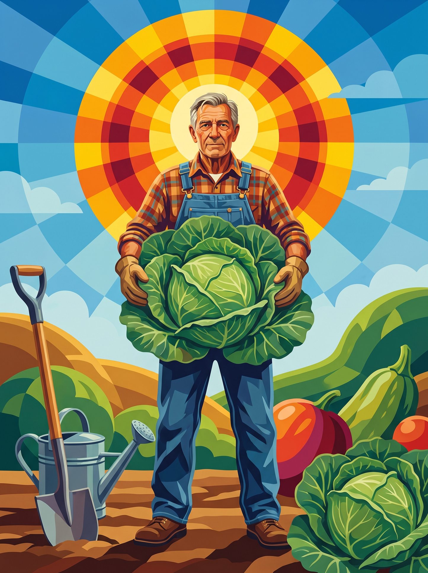 Cabbage Harvest Sunburst