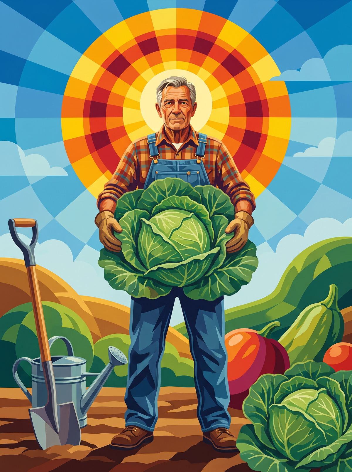 Cabbage Harvest Sunburst