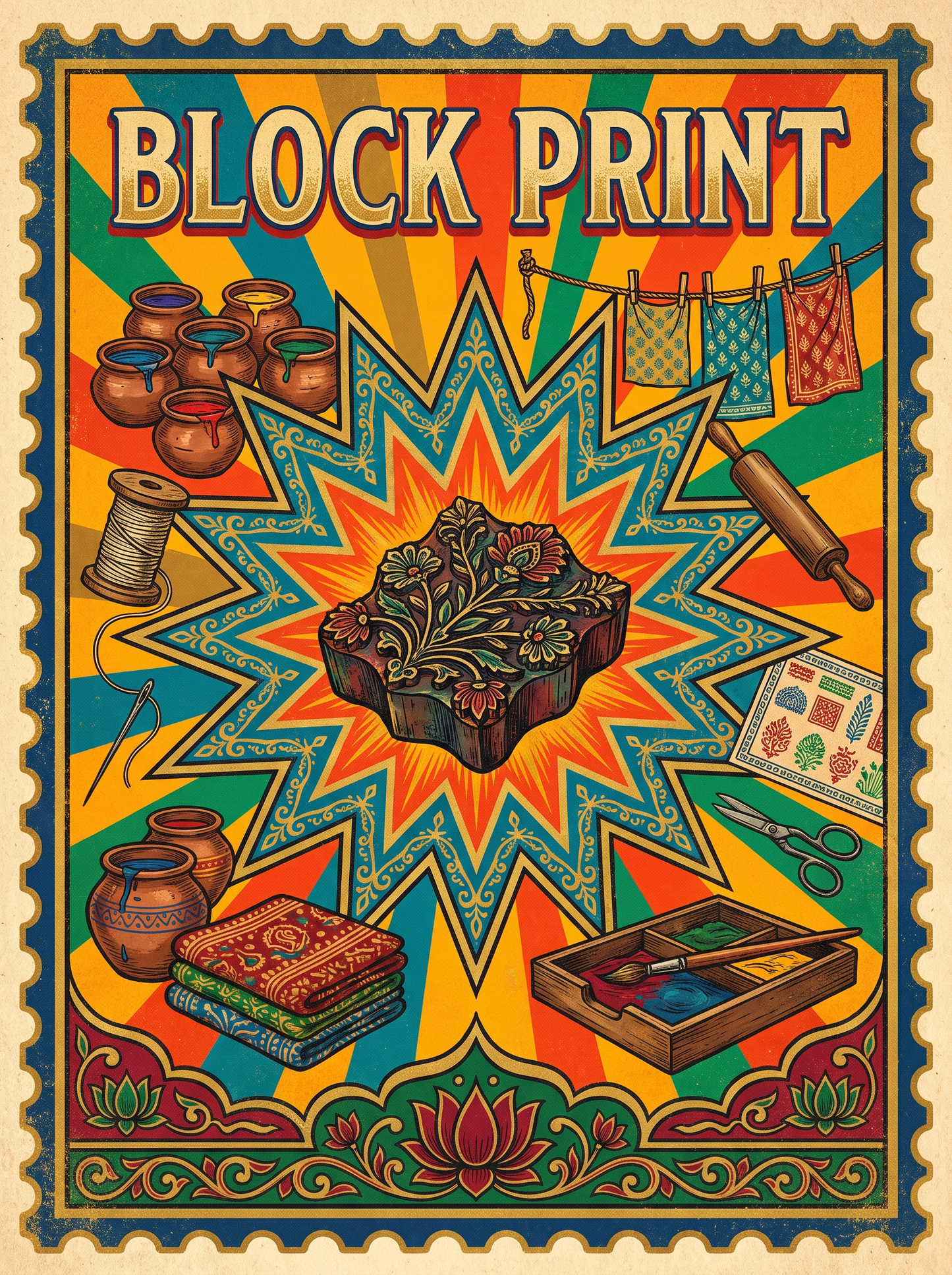 Carved Block Stamping Table