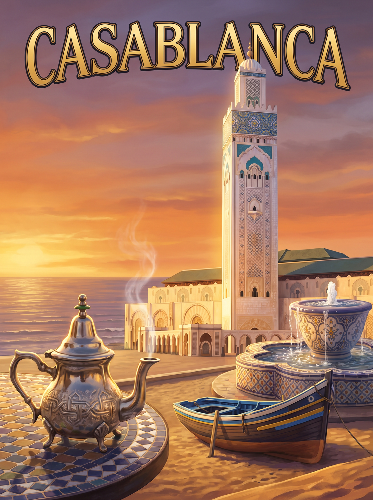 Casablanca Mosque Sunset