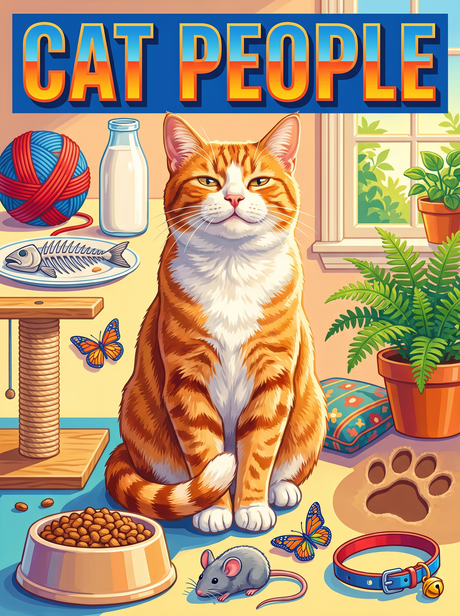 Cat People Ginger Tabby (150 Color Diamond Painting)