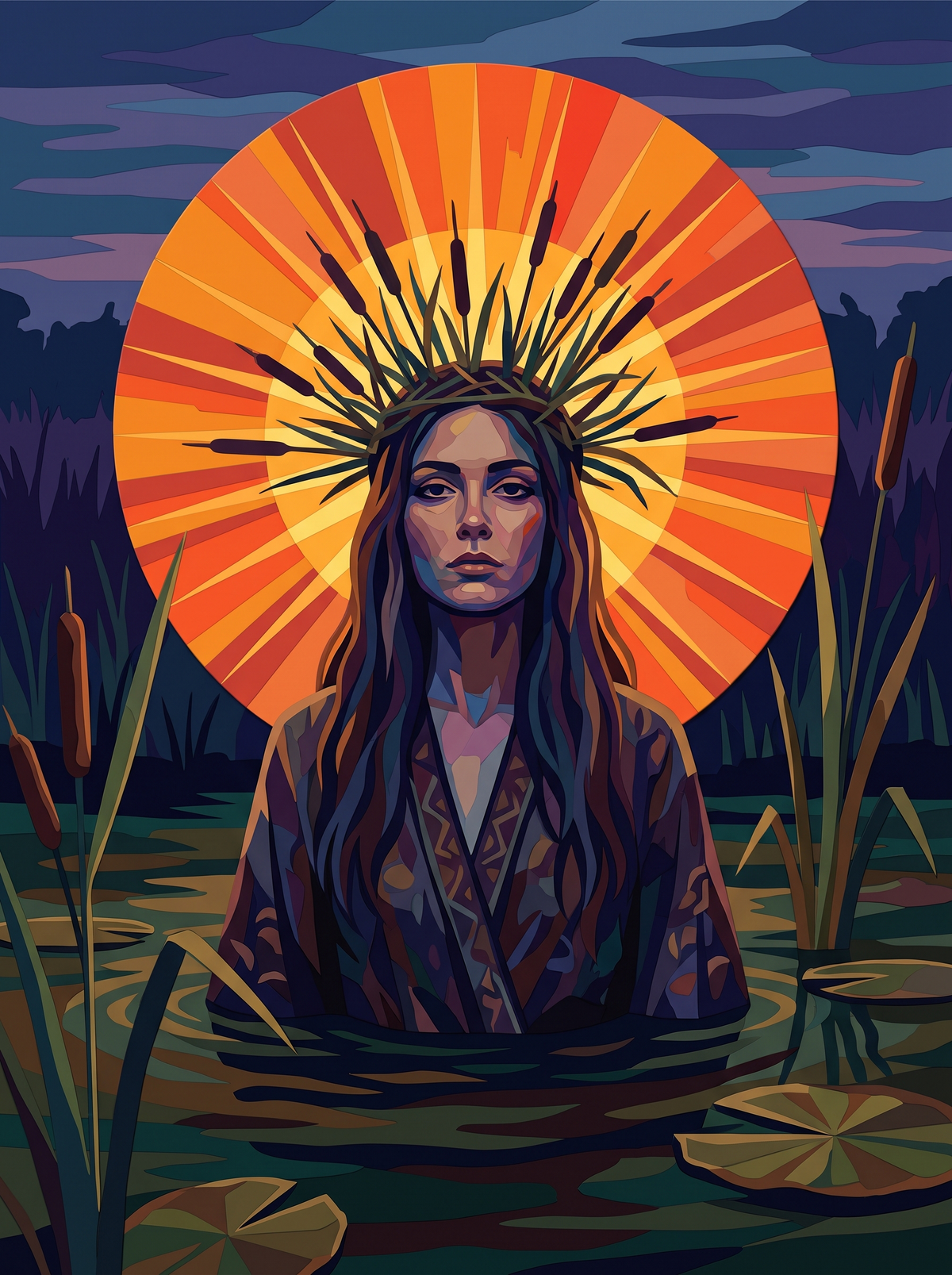 Cattail Crown Sunset