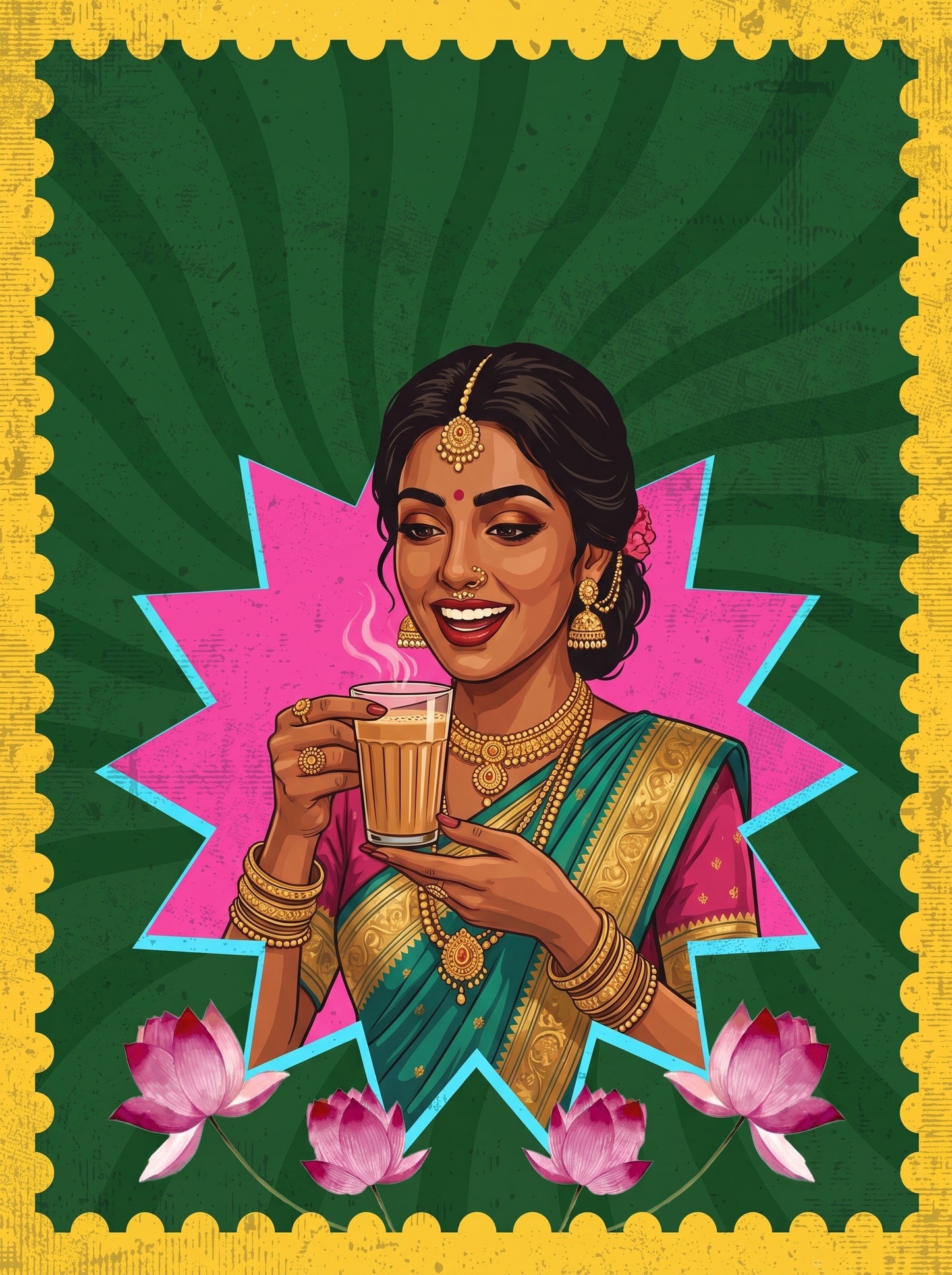Chai Glass Sari Smile