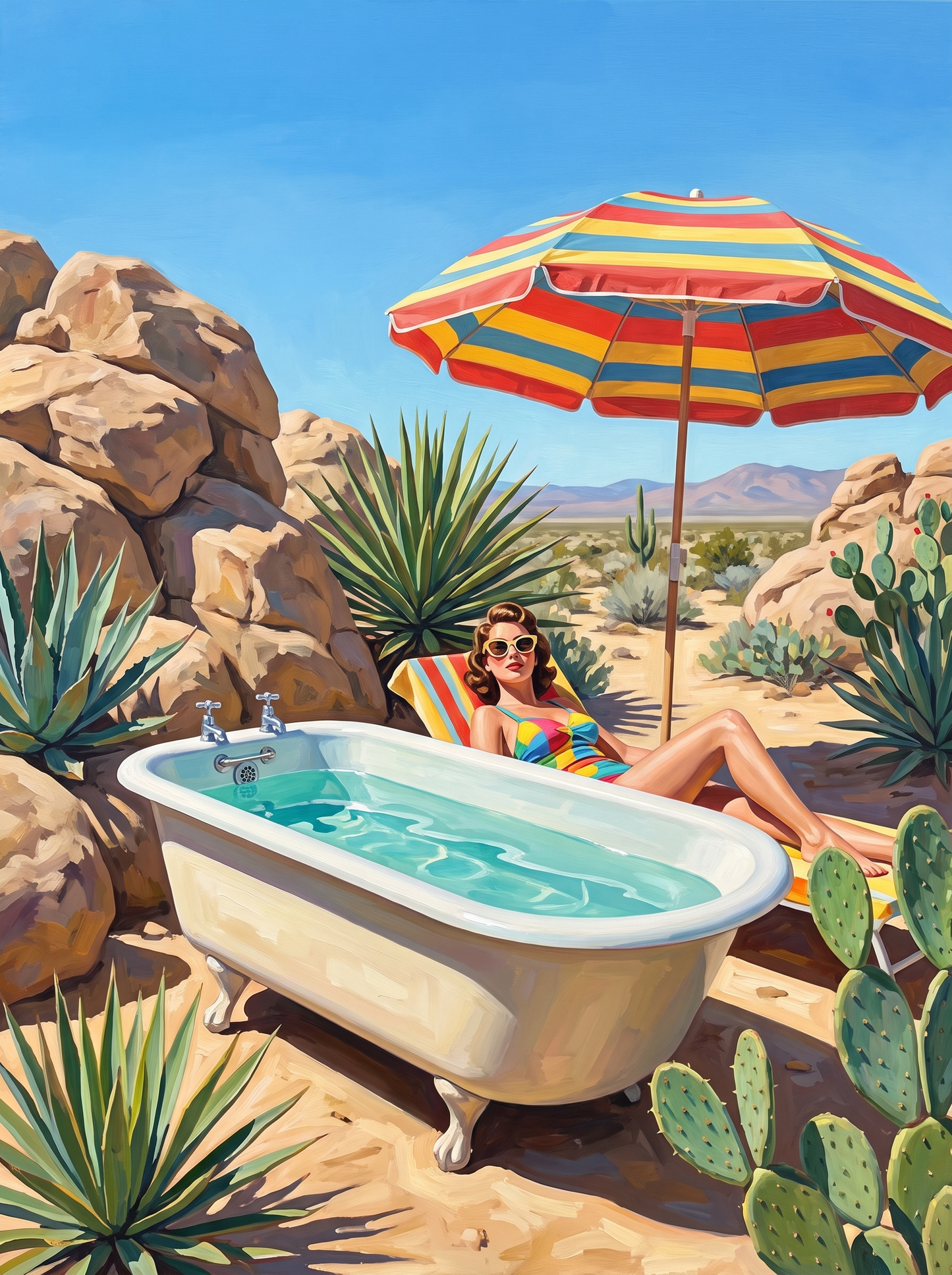 Clawfoot Tub Cactus Desert