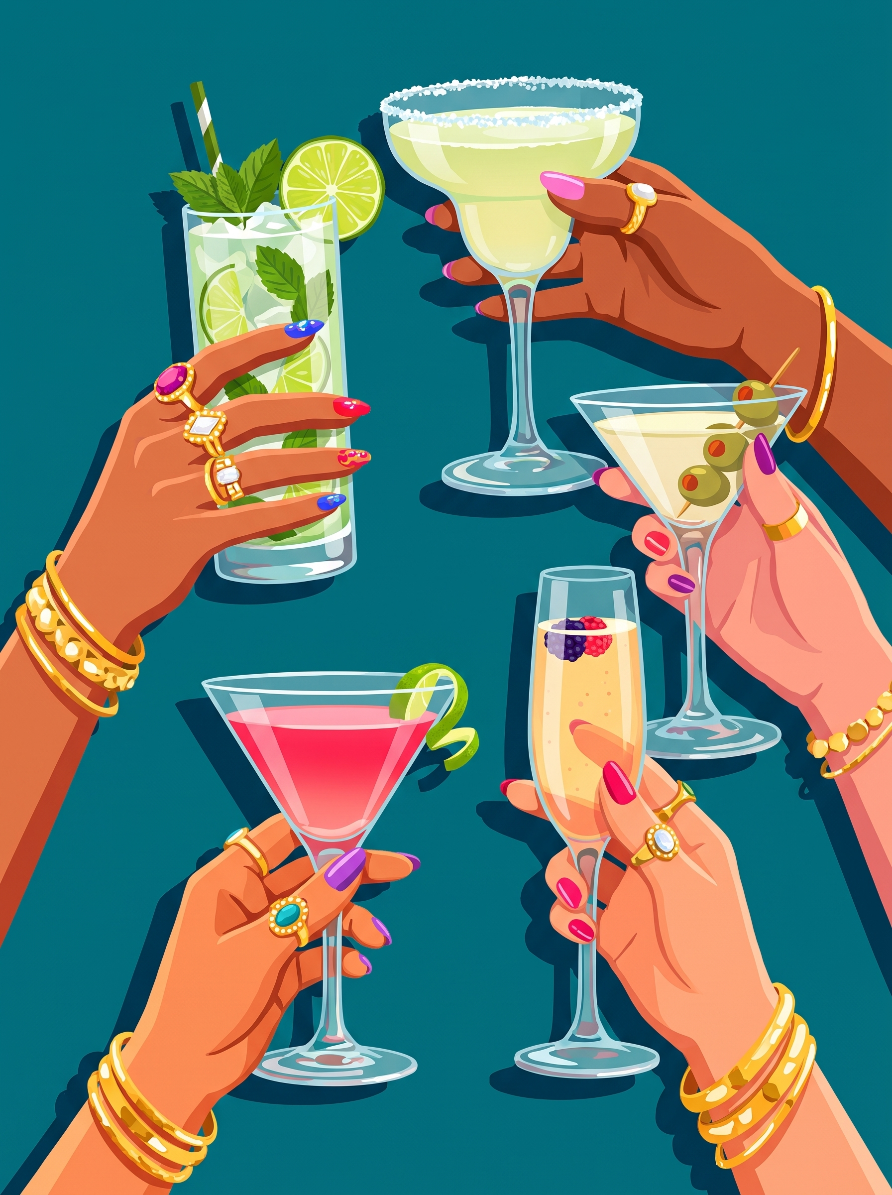 Cocktail Hands Cheers
