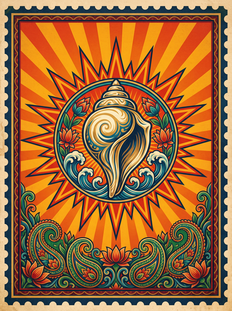 Conch Shell And Waves