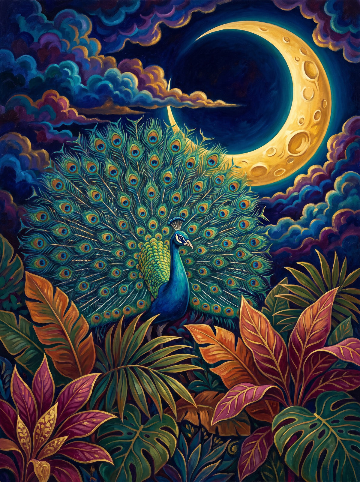 Crescent Moon Peacock