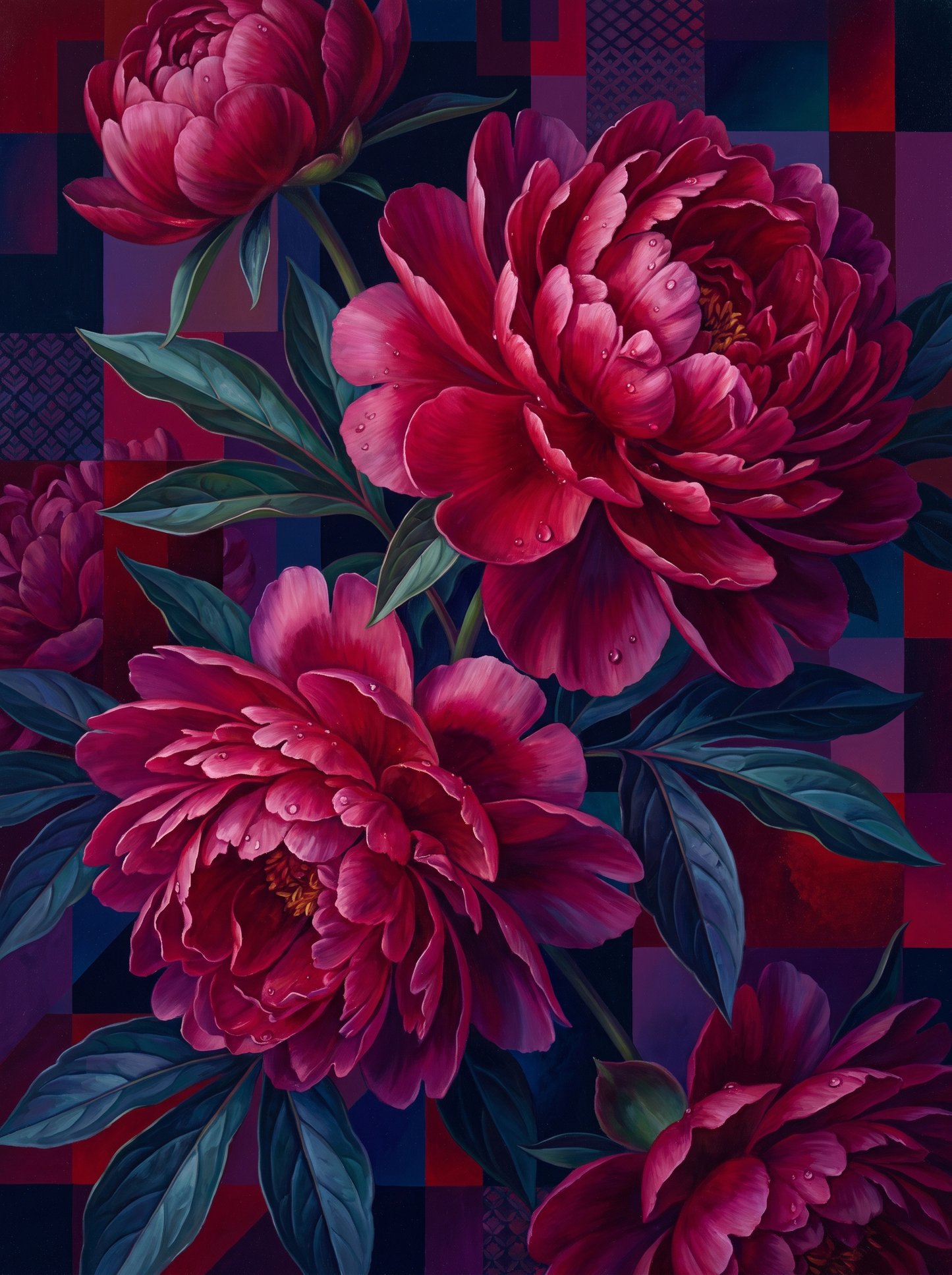 Crimson Midnight Peonies
