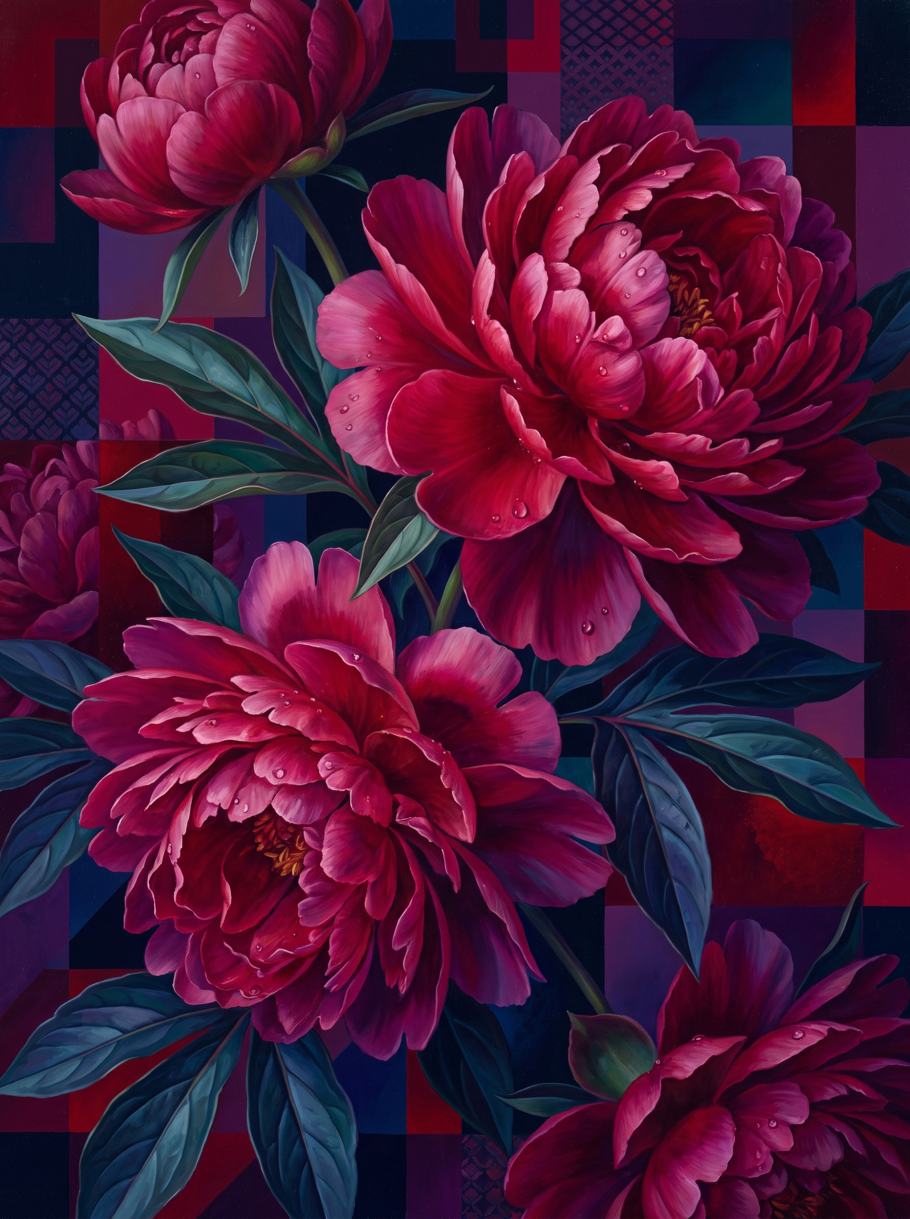 Crimson Midnight Peonies