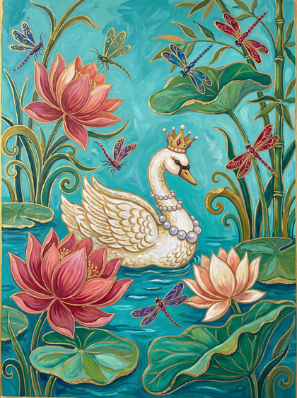 Crowned Swan Lotus Pond