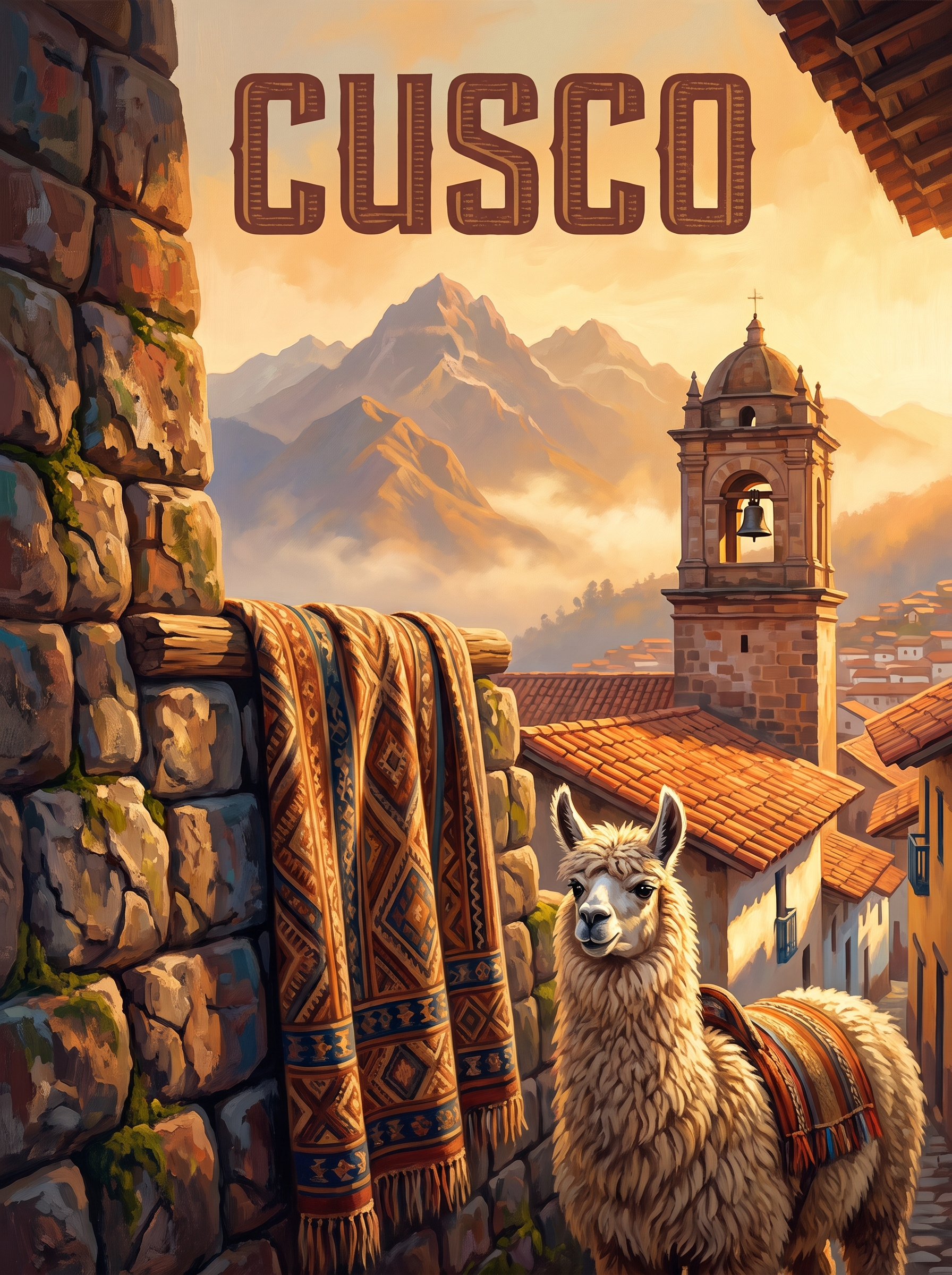 Cusco Llama Rooftops