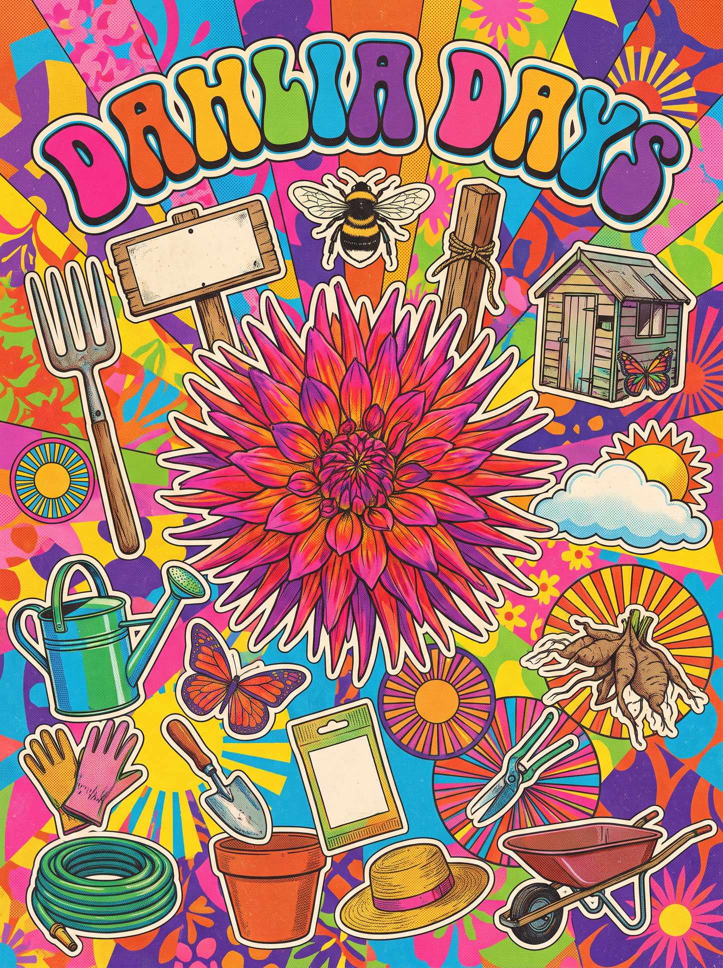 Dahlia Days Wheelbarrow