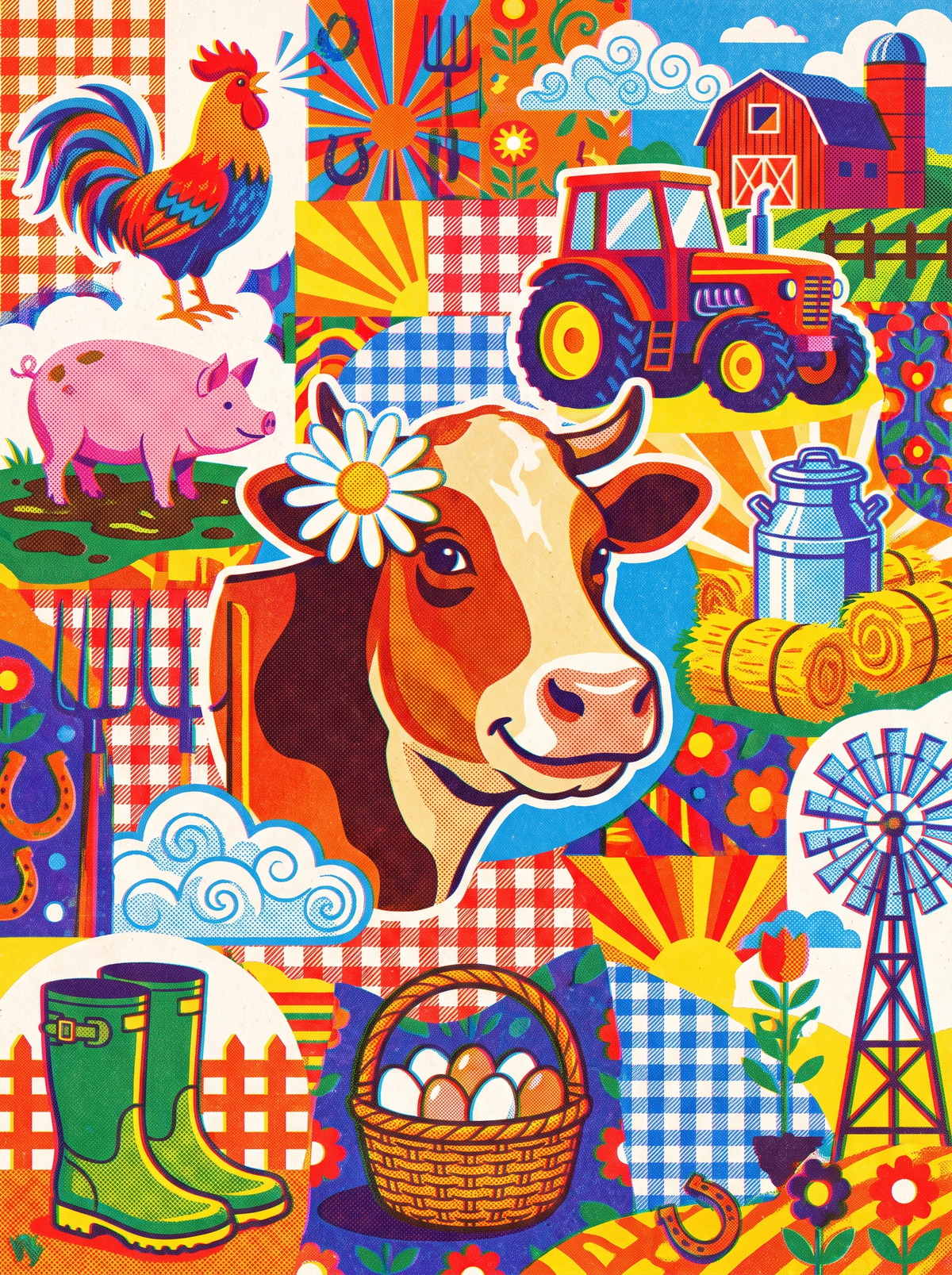 Daisy Cow Farmyard Patchwork