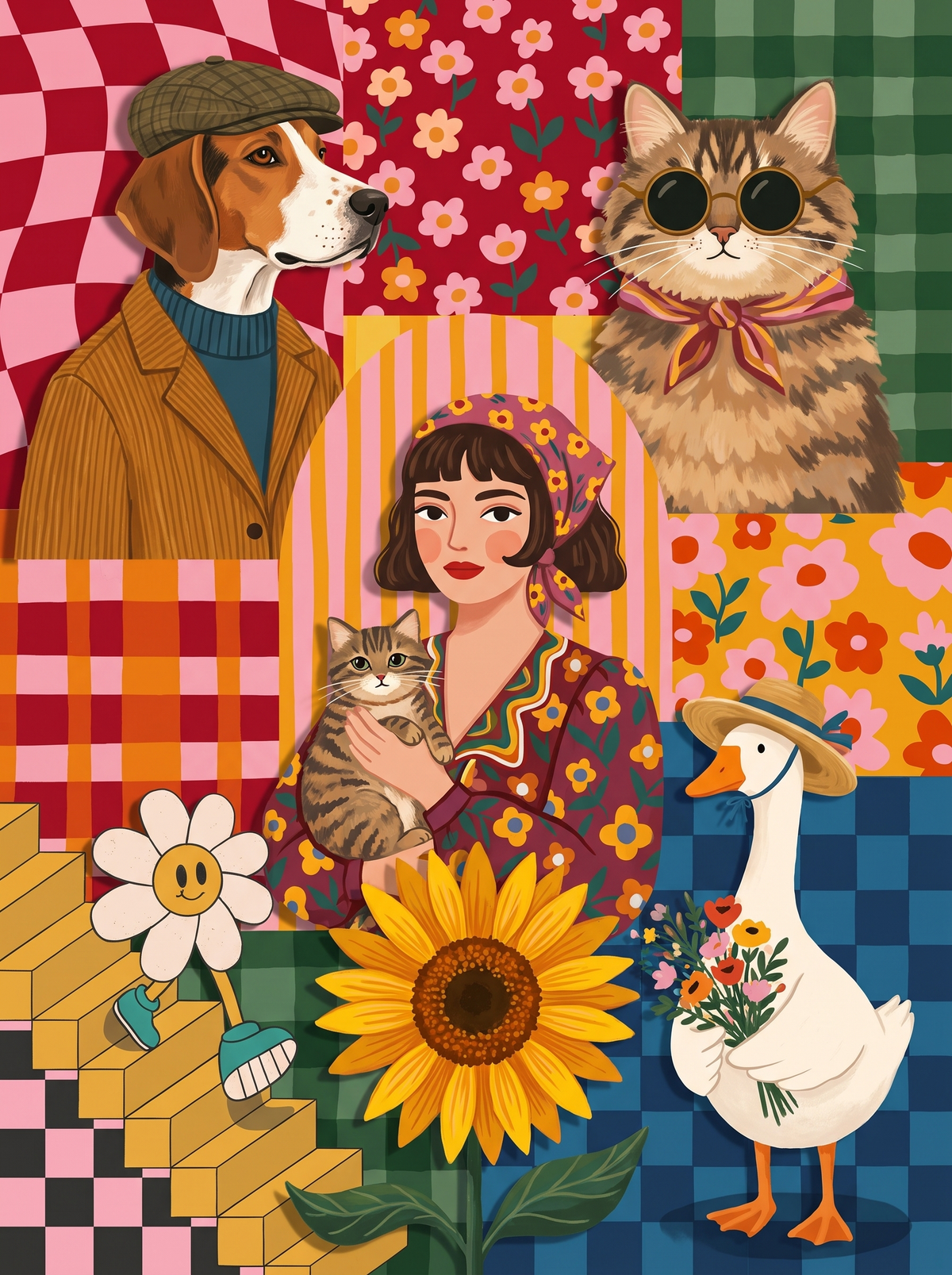 Dapper Pets Flower Patchwork