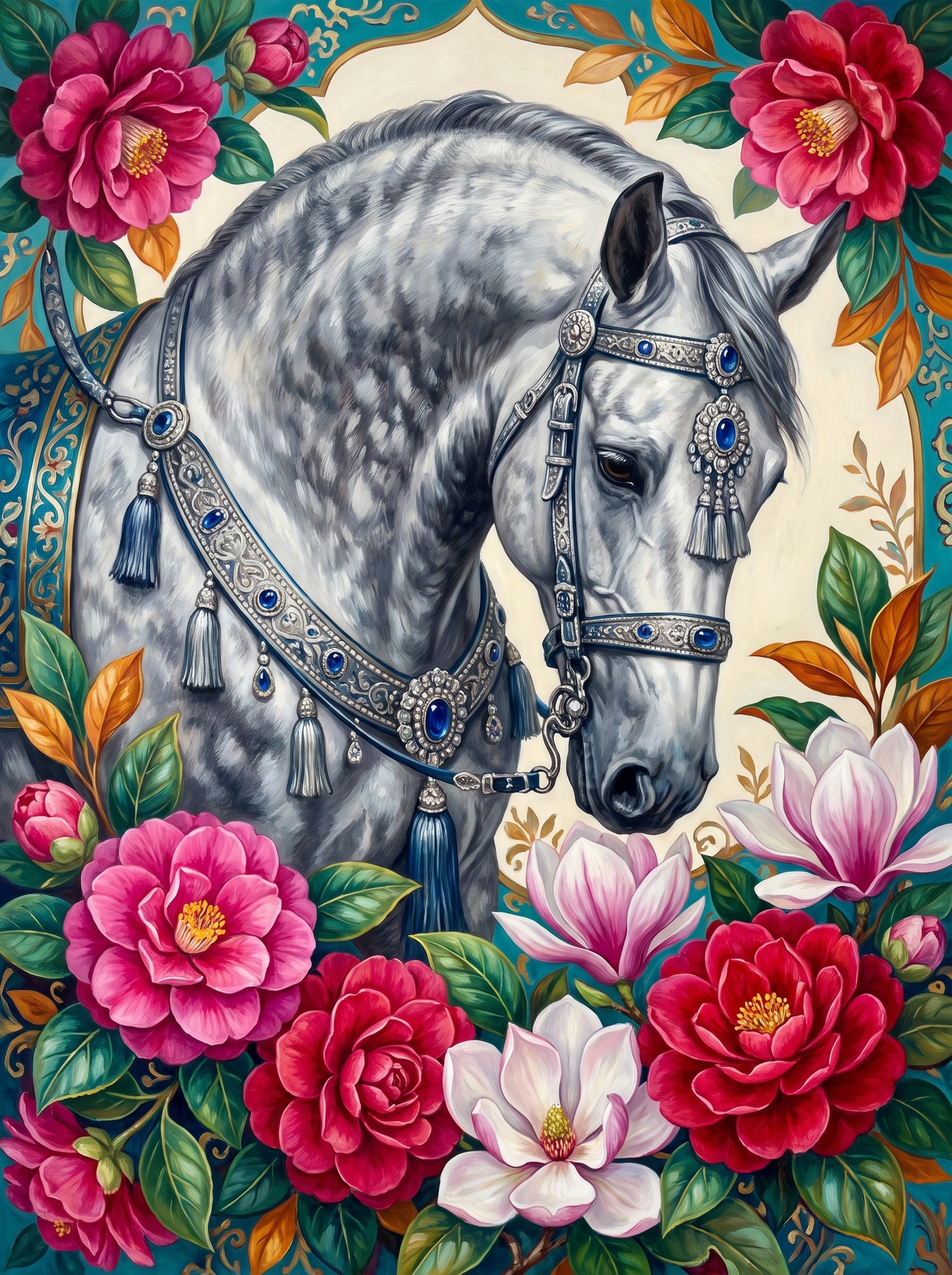 Dapple Grey Camellia Bridle