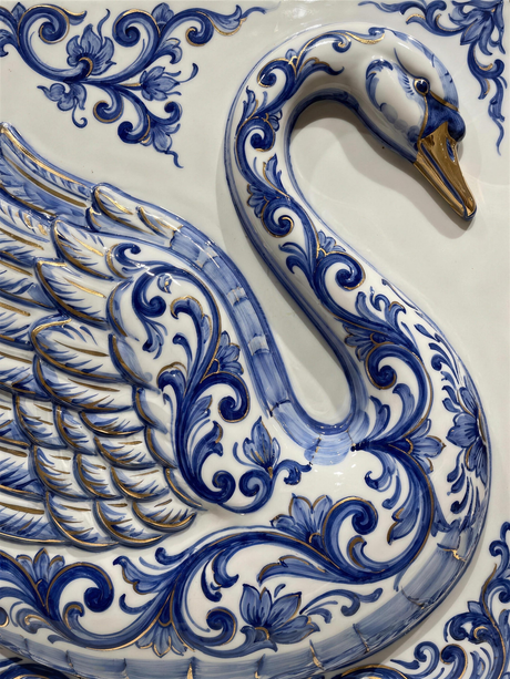 Delft Blue Porcelain Swan