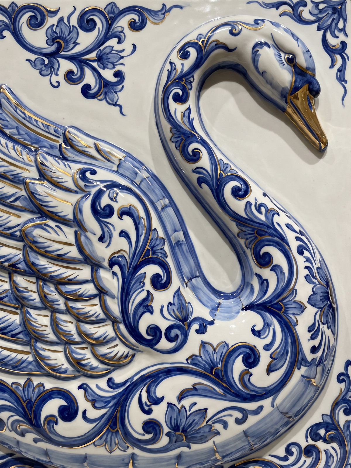 Delft Blue Porcelain Swan