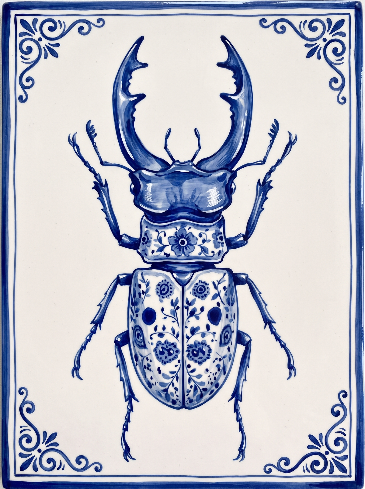 Delft Blue Stag Beetle
