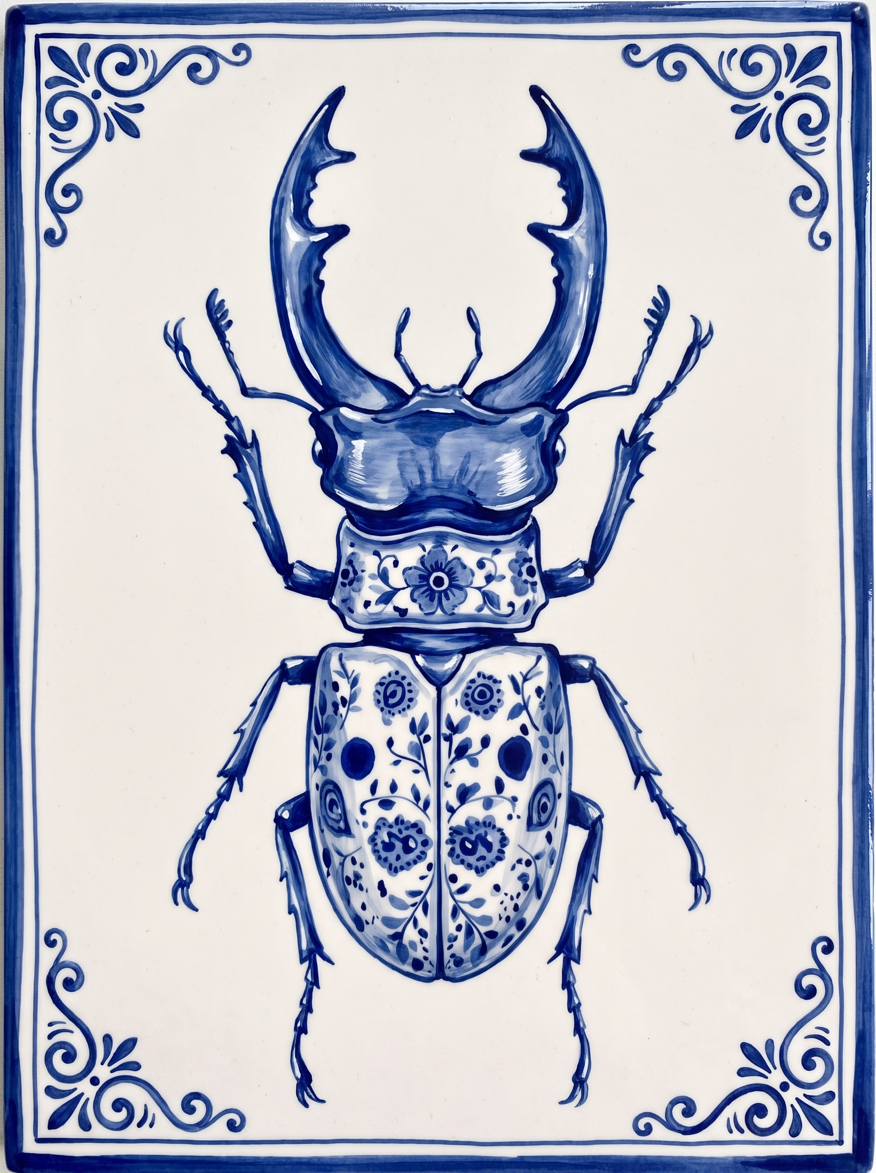 Delft Blue Stag Beetle