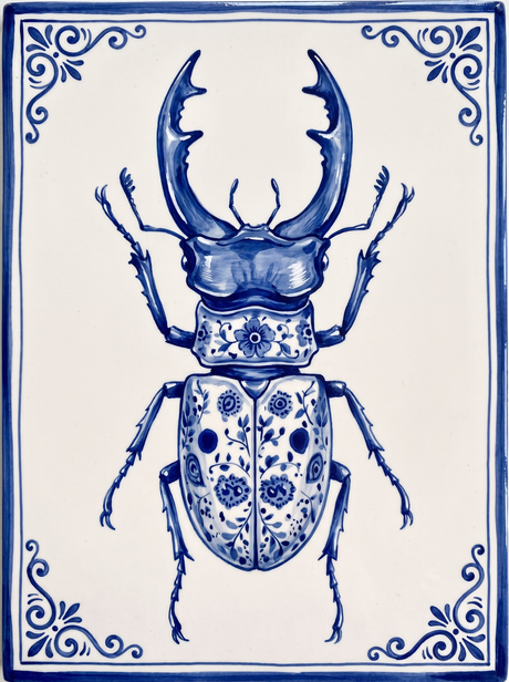 Delft Blue Stag Beetle