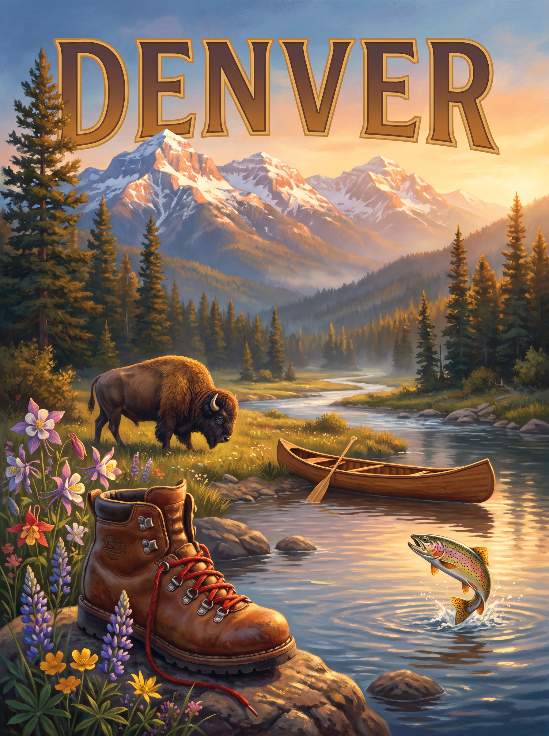 Denver Rockies And Bison