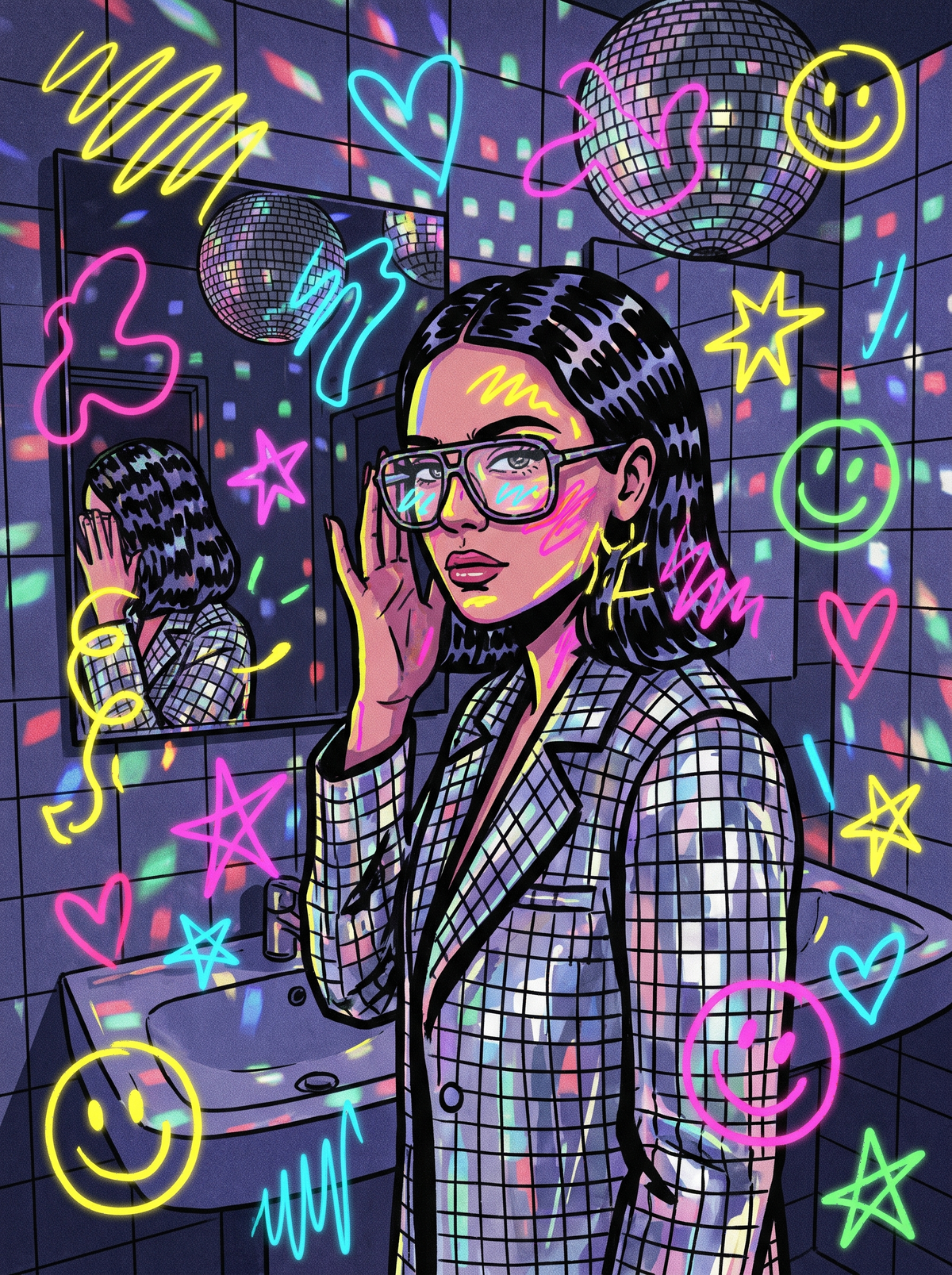 Disco Ball Bathroom Glam