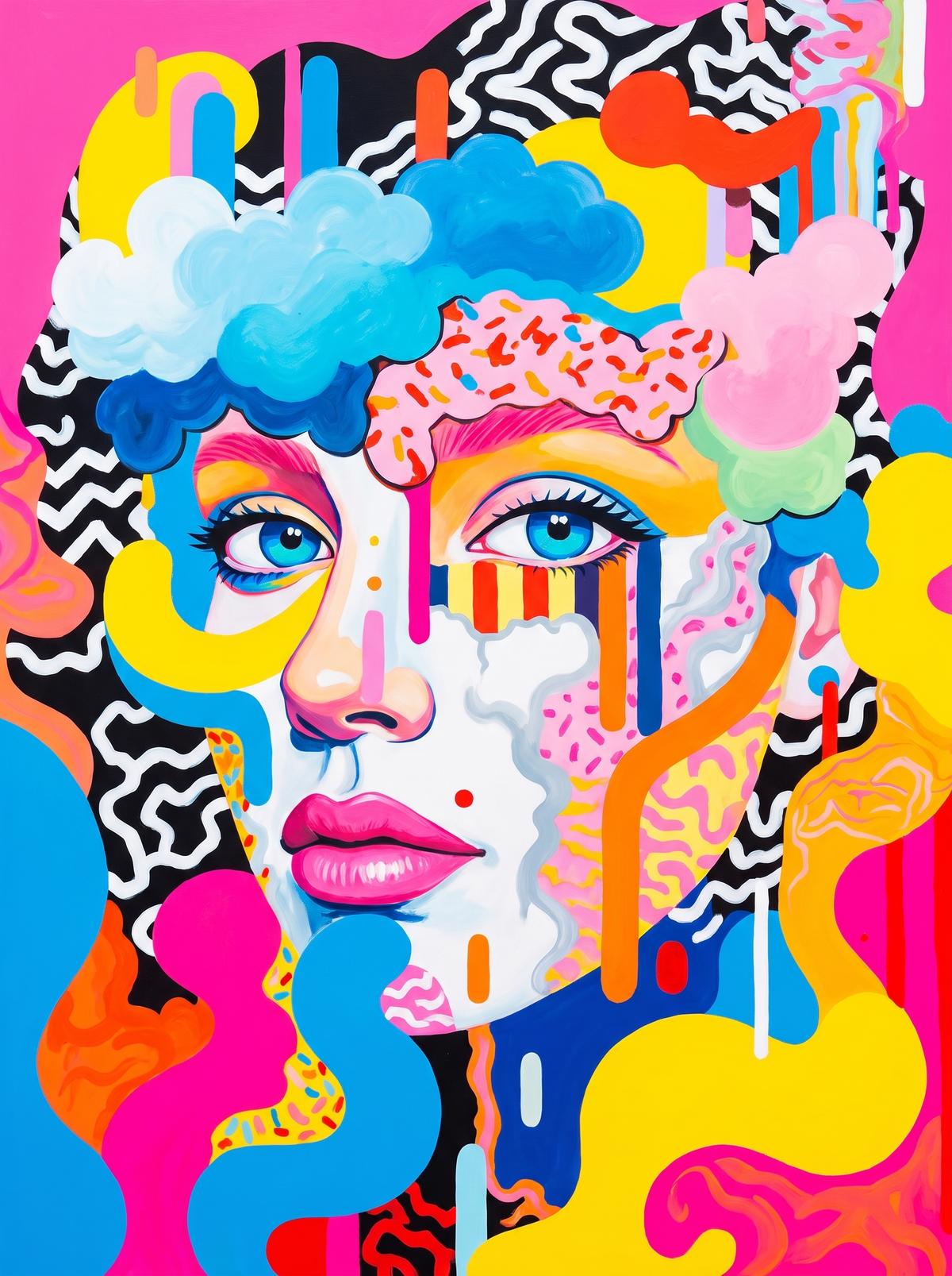 Dripping Cloud Curls Face
