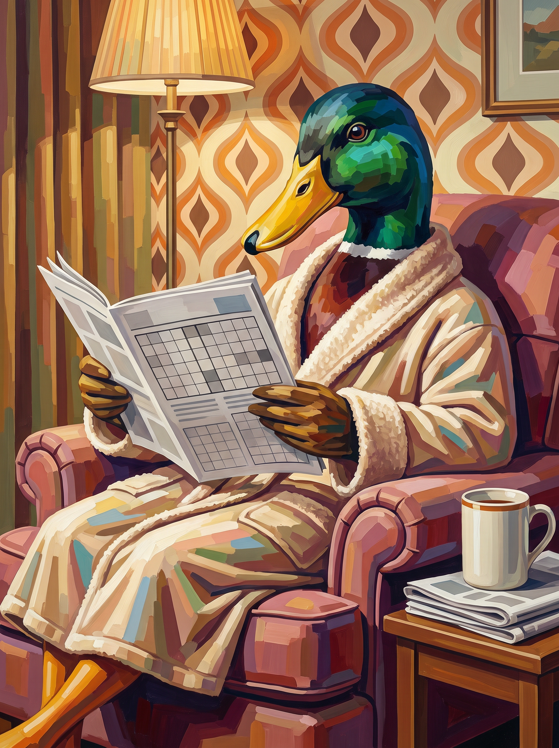 Duck In Fluffy Robe